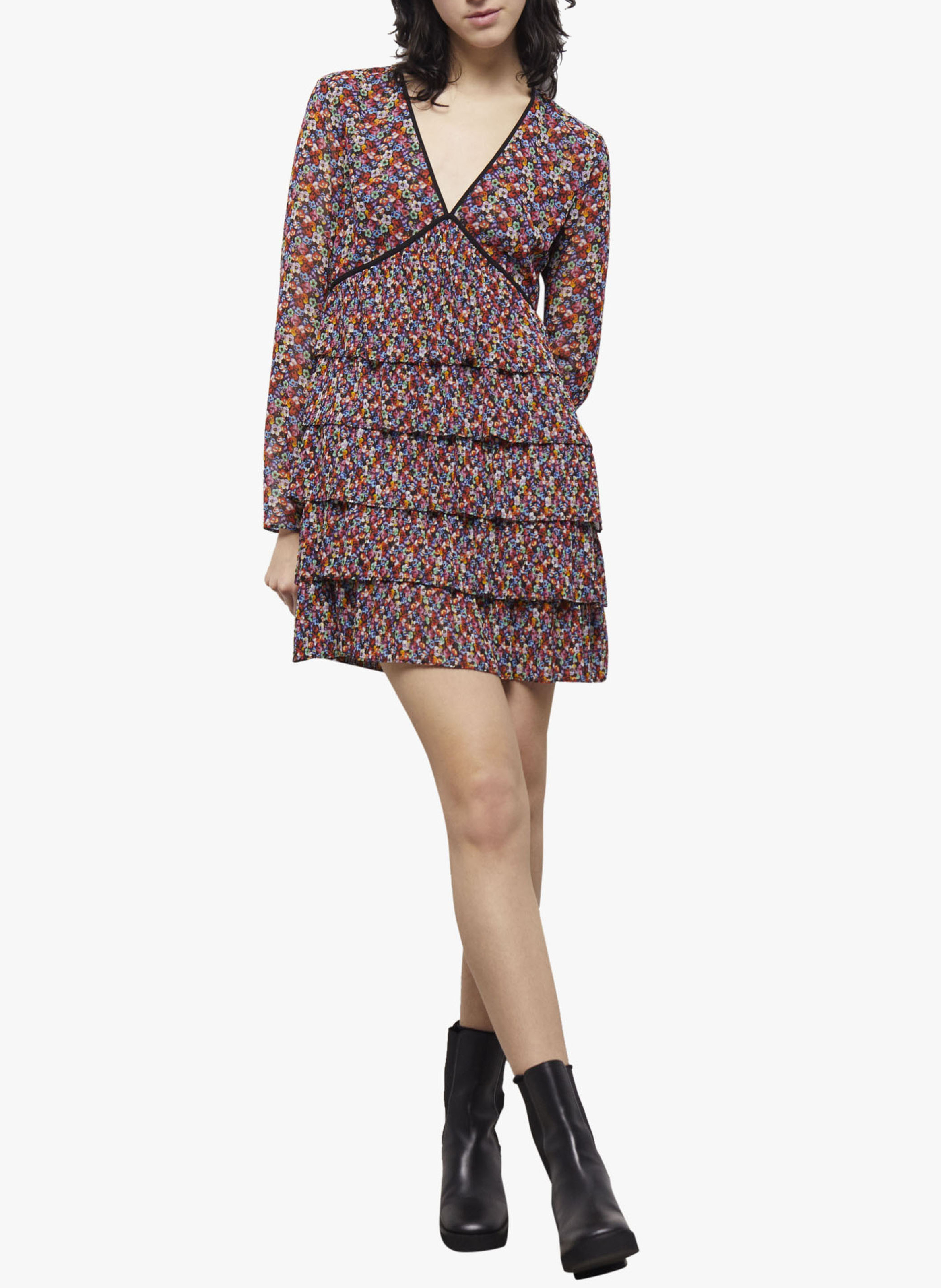 Korte jurk met volants en bloemenprint THE KOOPLES No Color