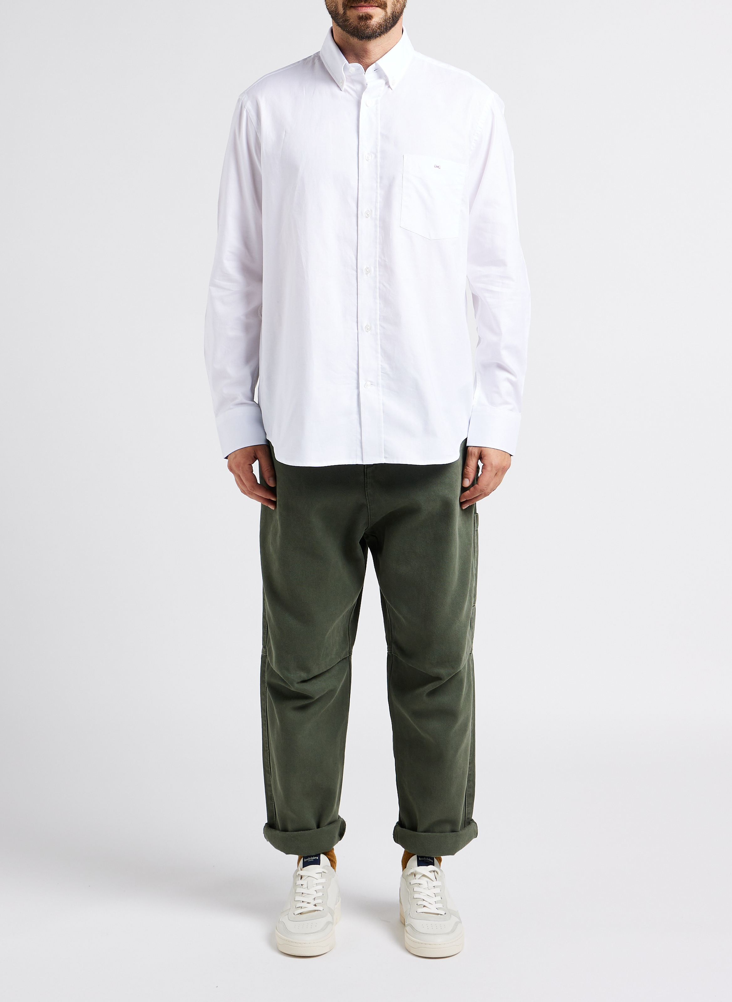 Straight-cut cotton shirt with classic collar EDEN PARK White