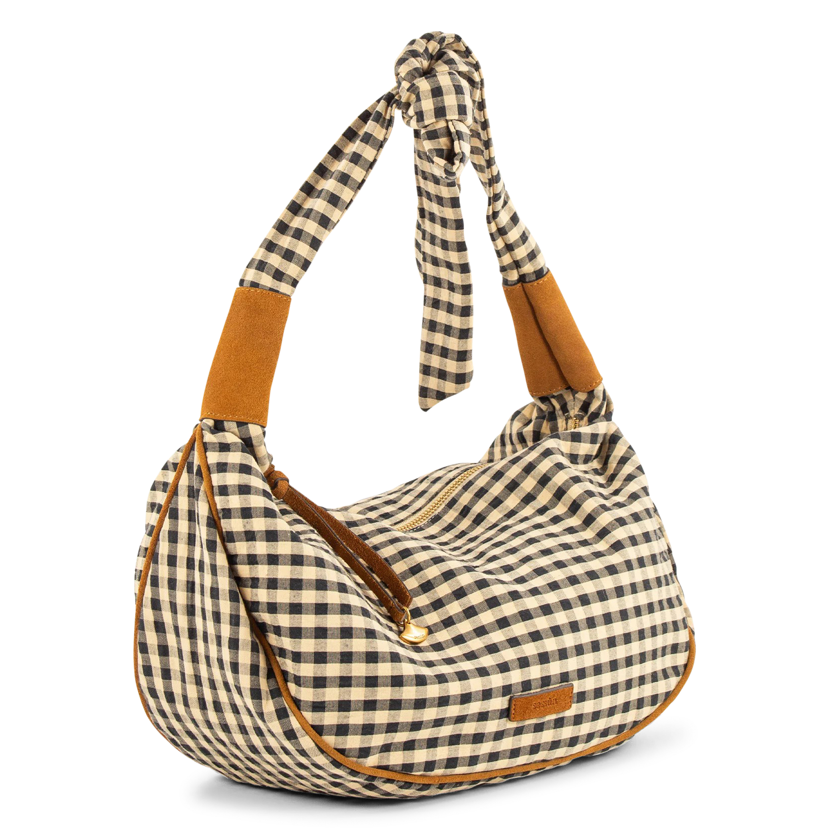 Tasche mit Schulterriemen aus Baumwolle und Leder SESSUN Beige