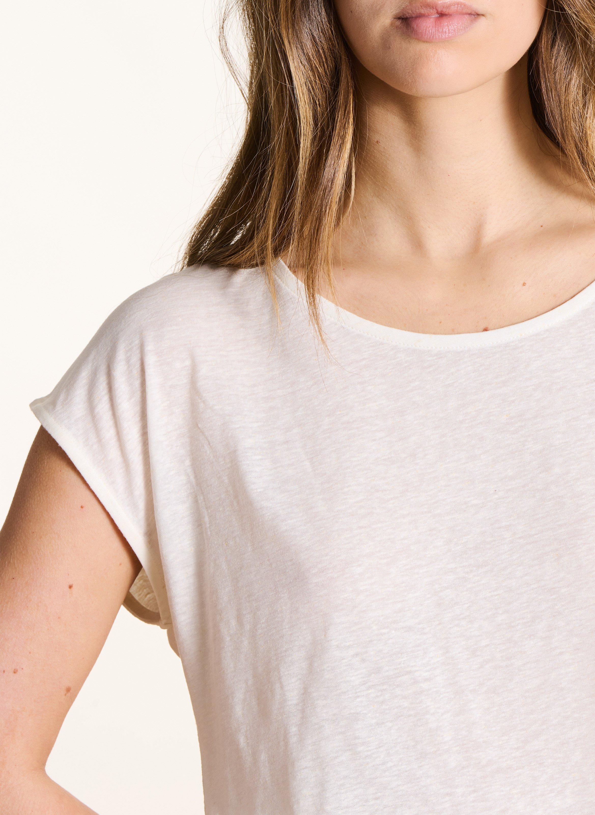 Tee-shirt oversize col rond LA FEE MARABOUTEE Blanc
