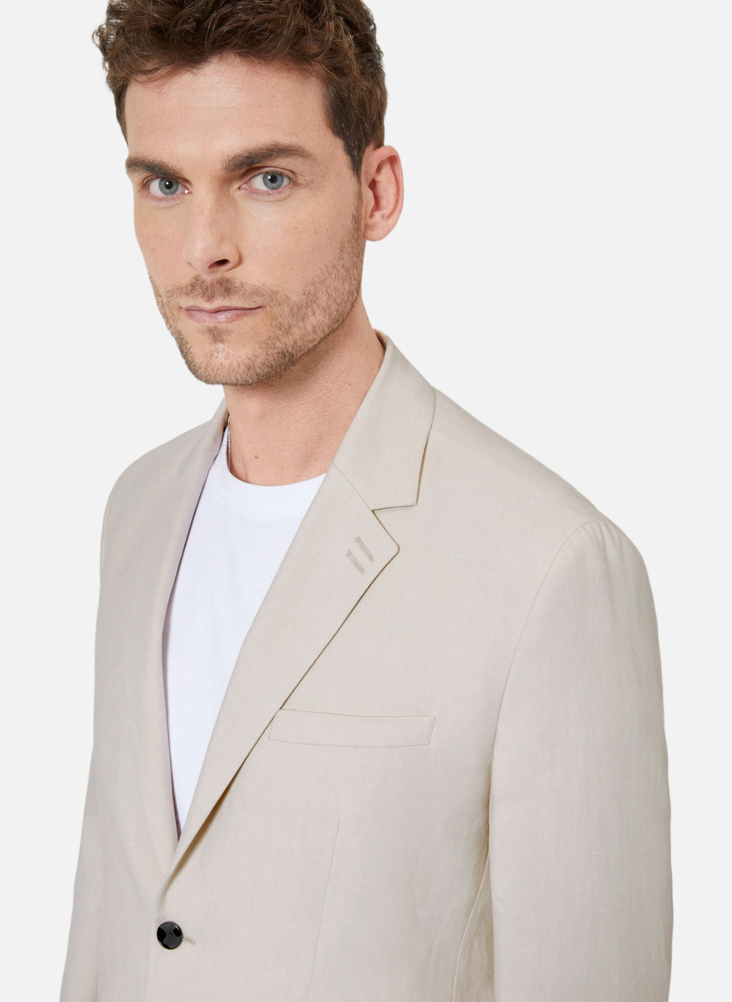 Cotton linen suit jacket THE KOOPLES Beige