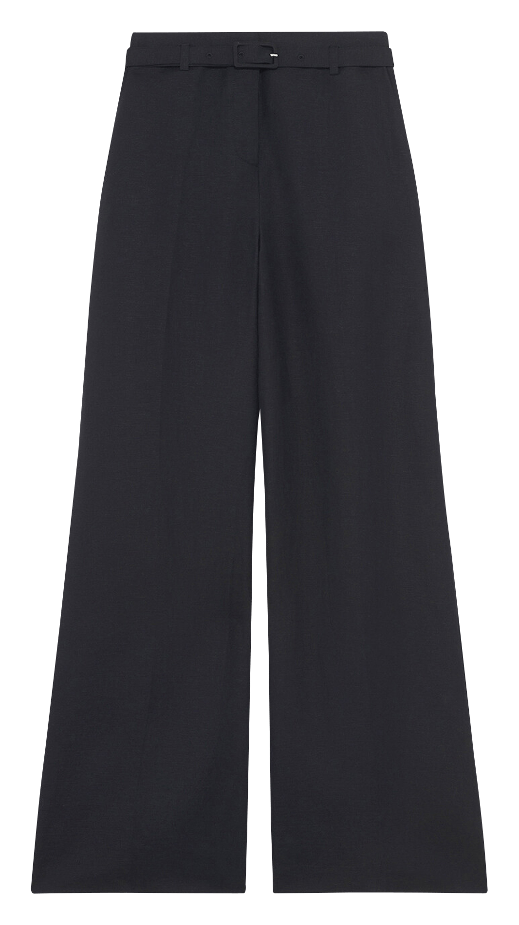 Pantalon large en lin mélangé CAROLL Noir