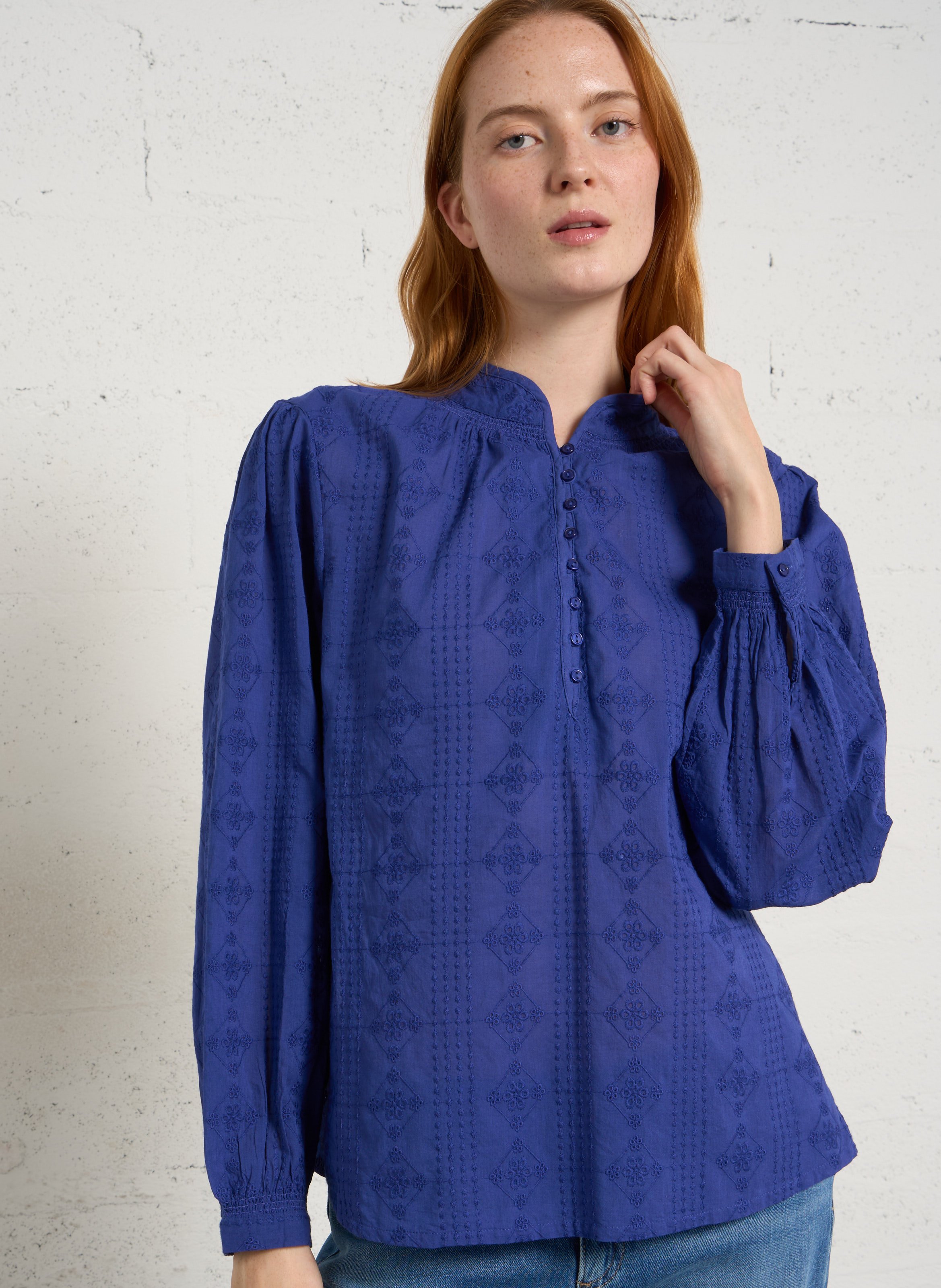 V-neck cotton blouse MAISON 123