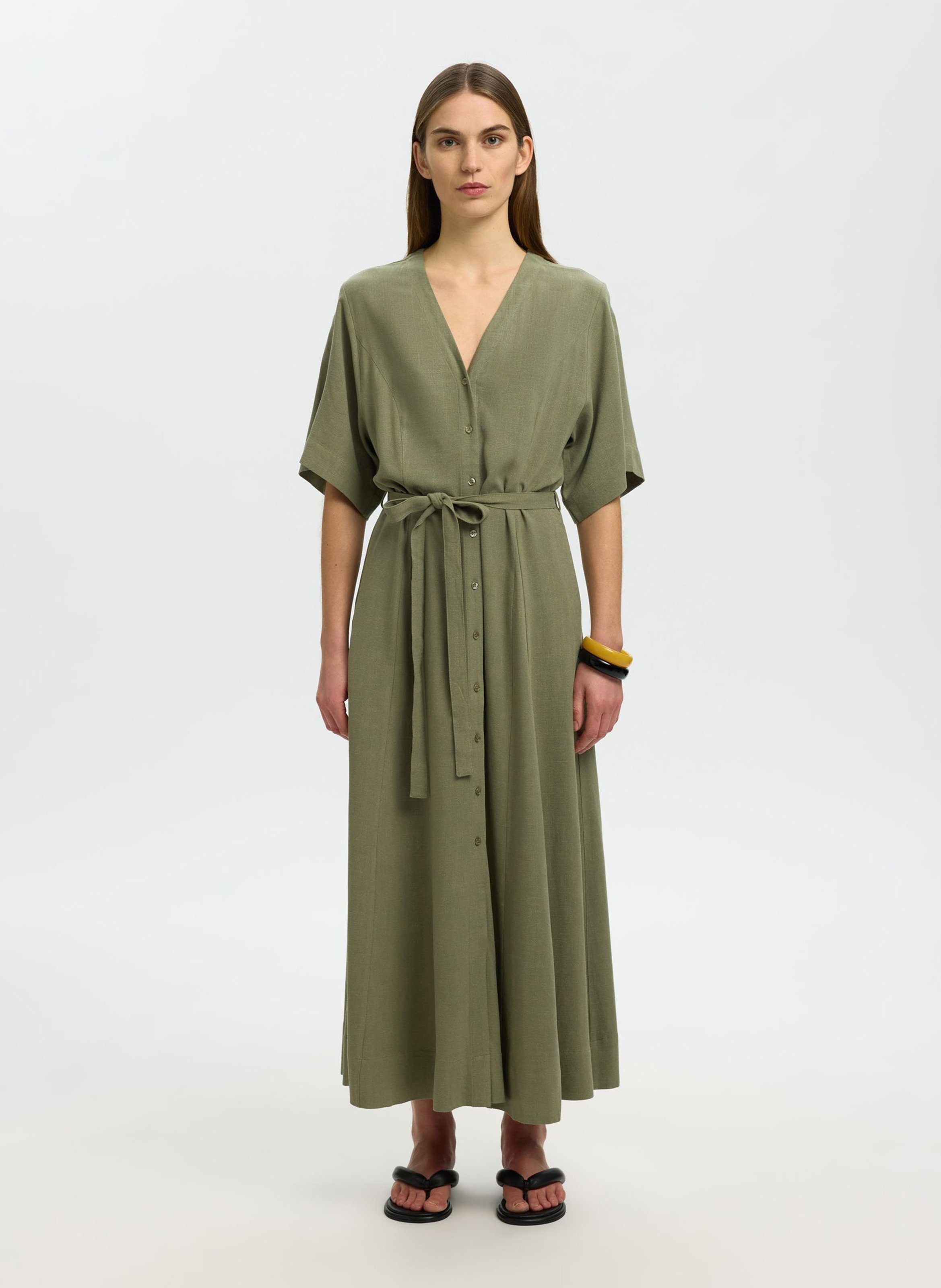 Long V-neck dress SELECTED