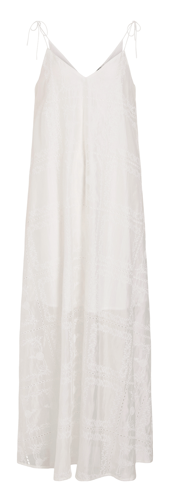 Langes Kleid mit V-Ausschnitt ROUGE EDIT Beige