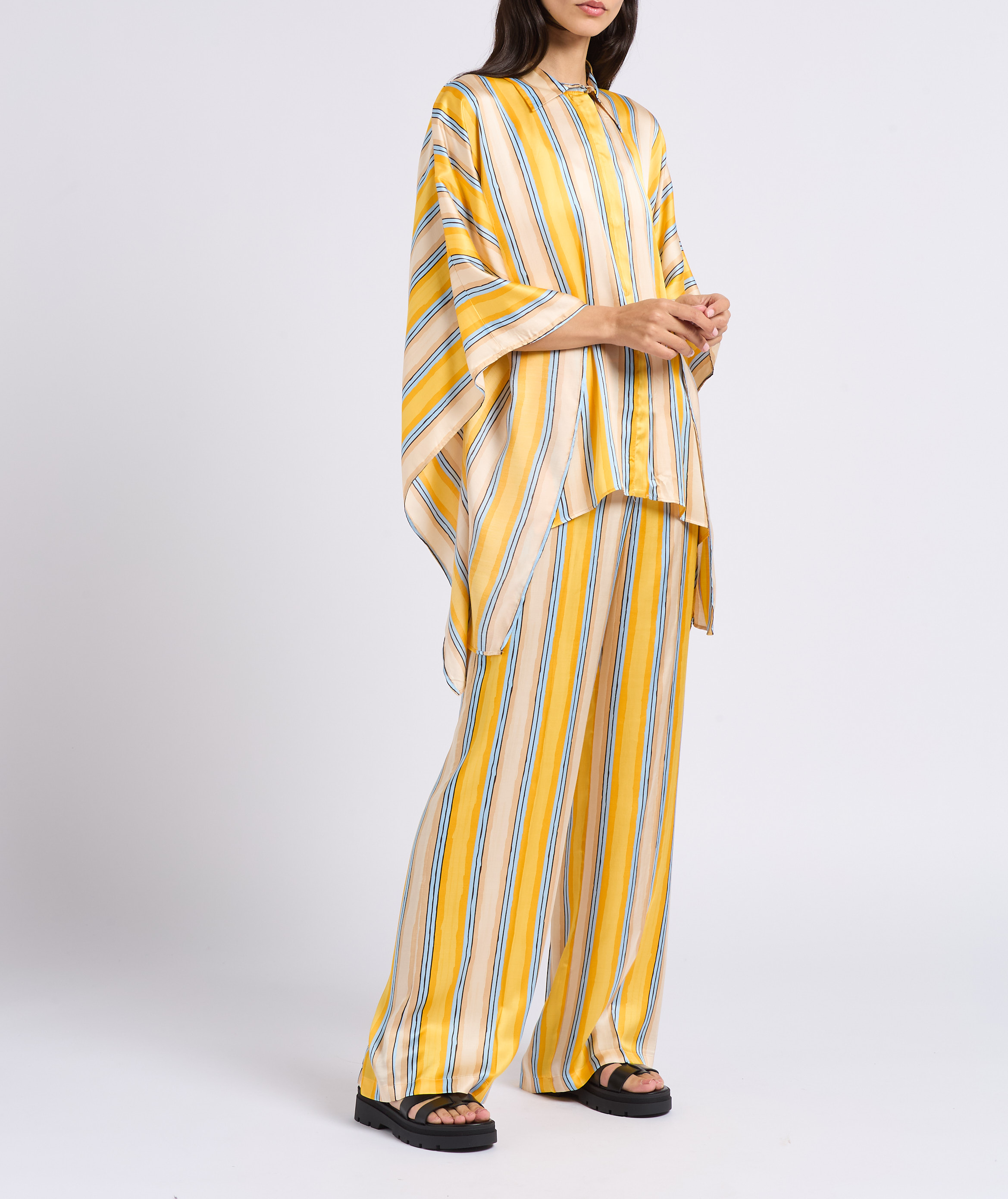 Fließende Satin-Hose mit Streifen MAX&Co. Gelb