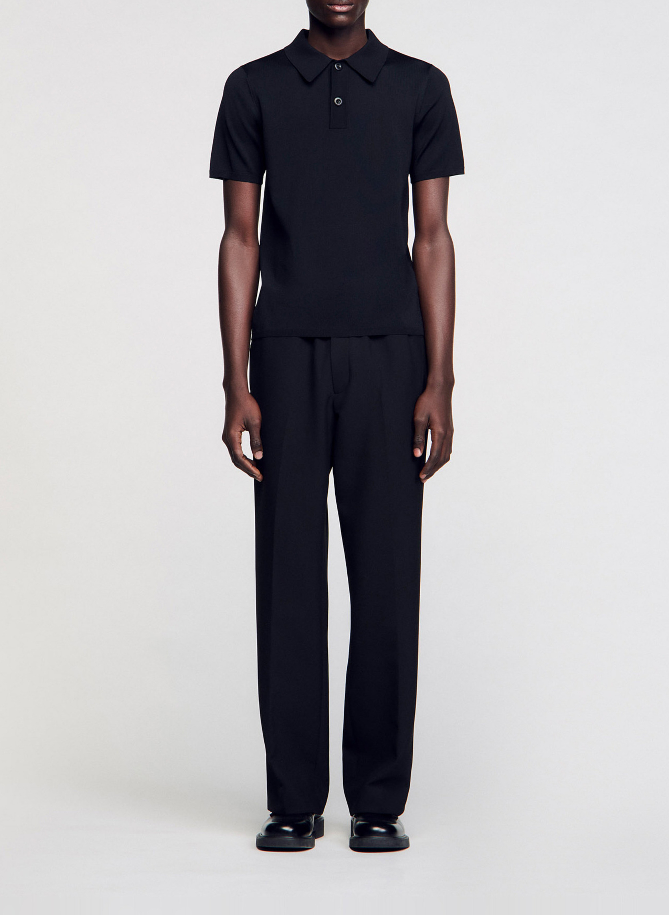 Regular-fit polo SANDRO Zwart