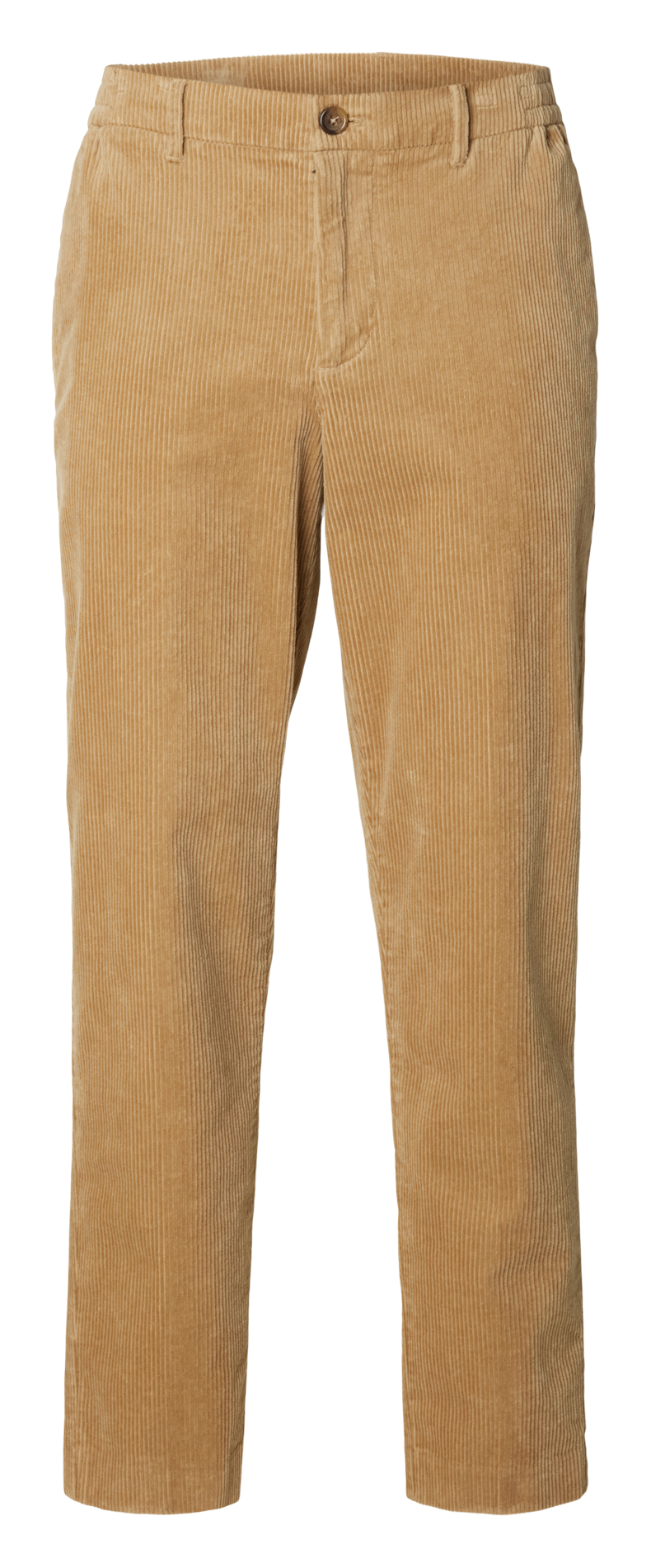 Rechte broek van biokatoen SELECTED Beige