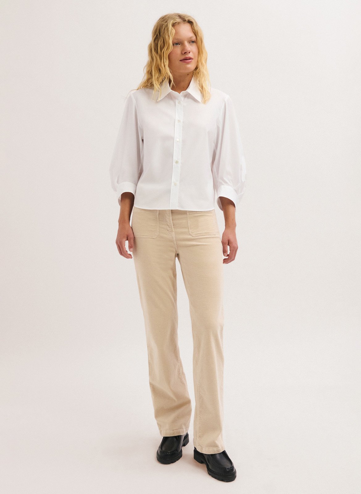 Straight cotton shirt PABLO White
