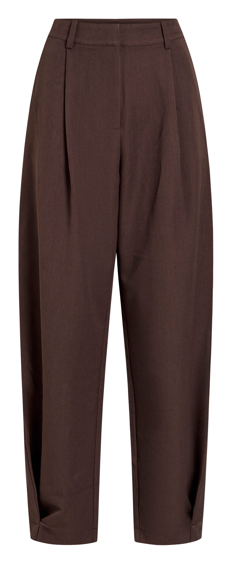 Rechte broek met plooien in effen kleur VILA Bruin