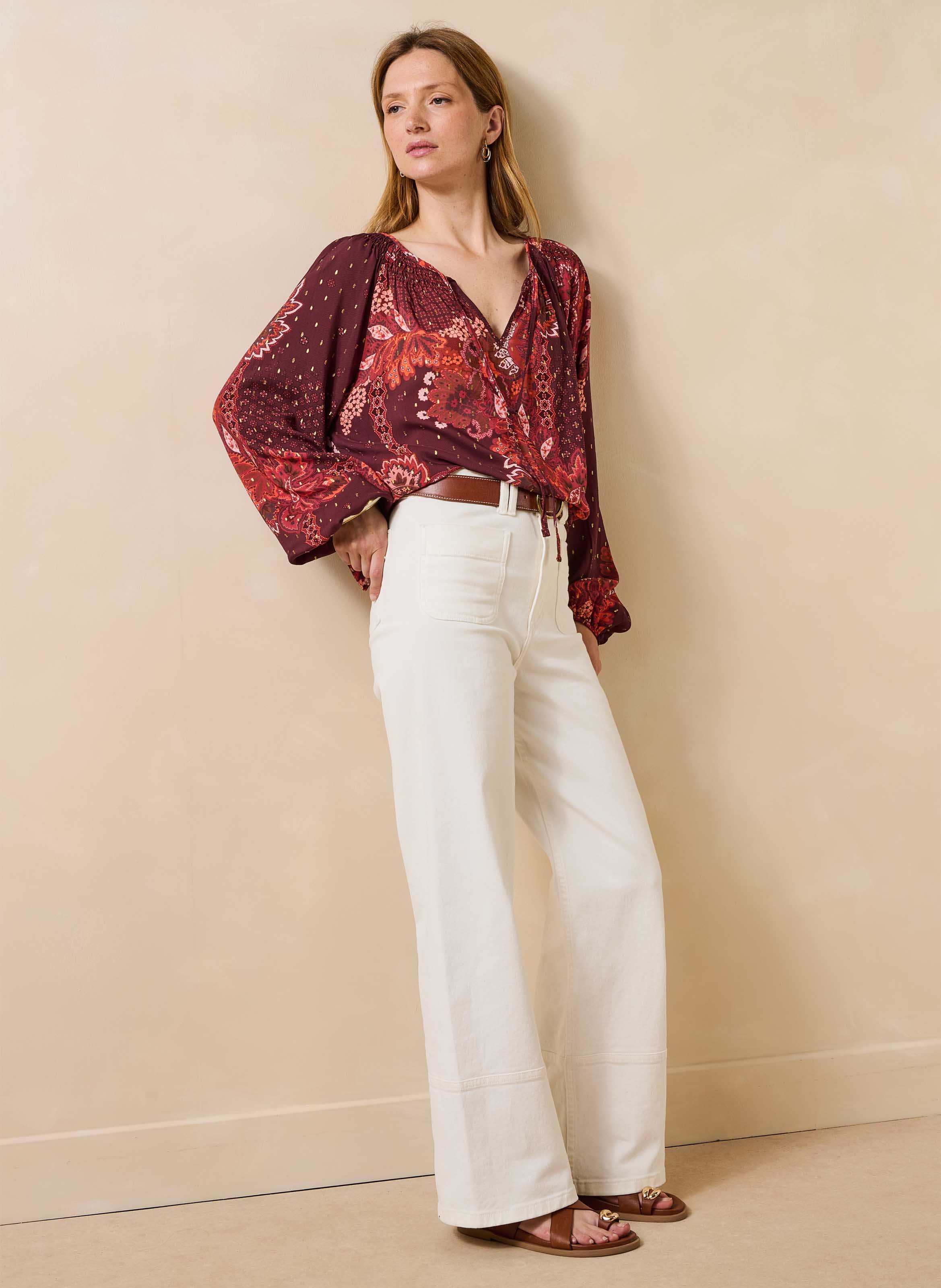 Henley blouse LA FEE MARABOUTEE Red