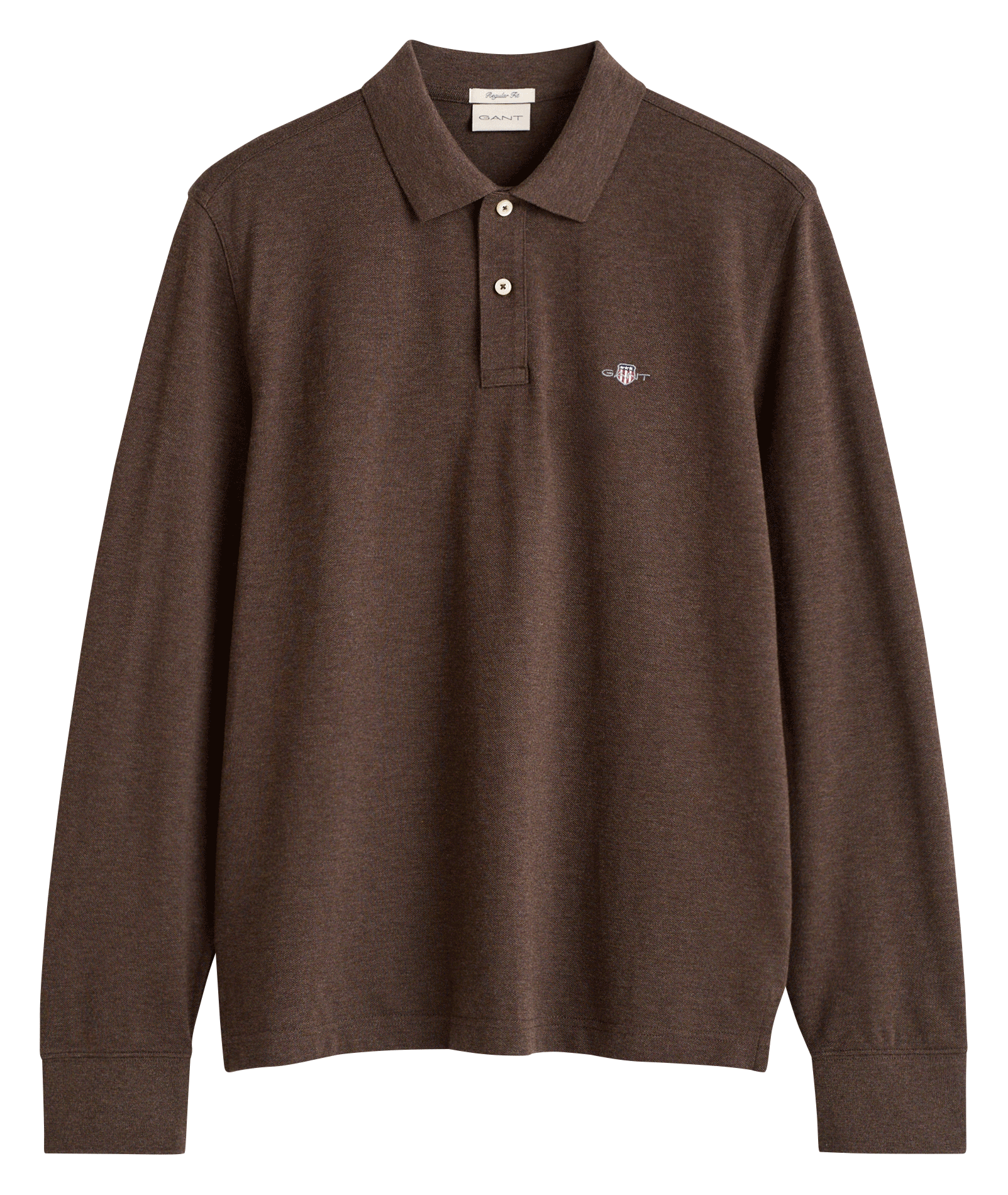 Polo en coton droit GANT Marron
