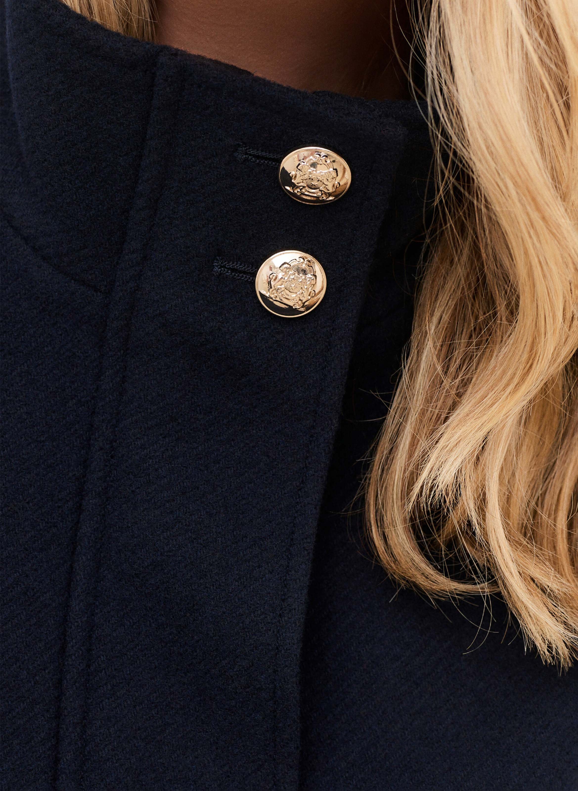 High-neck wool-blend coat CAROLL Blue