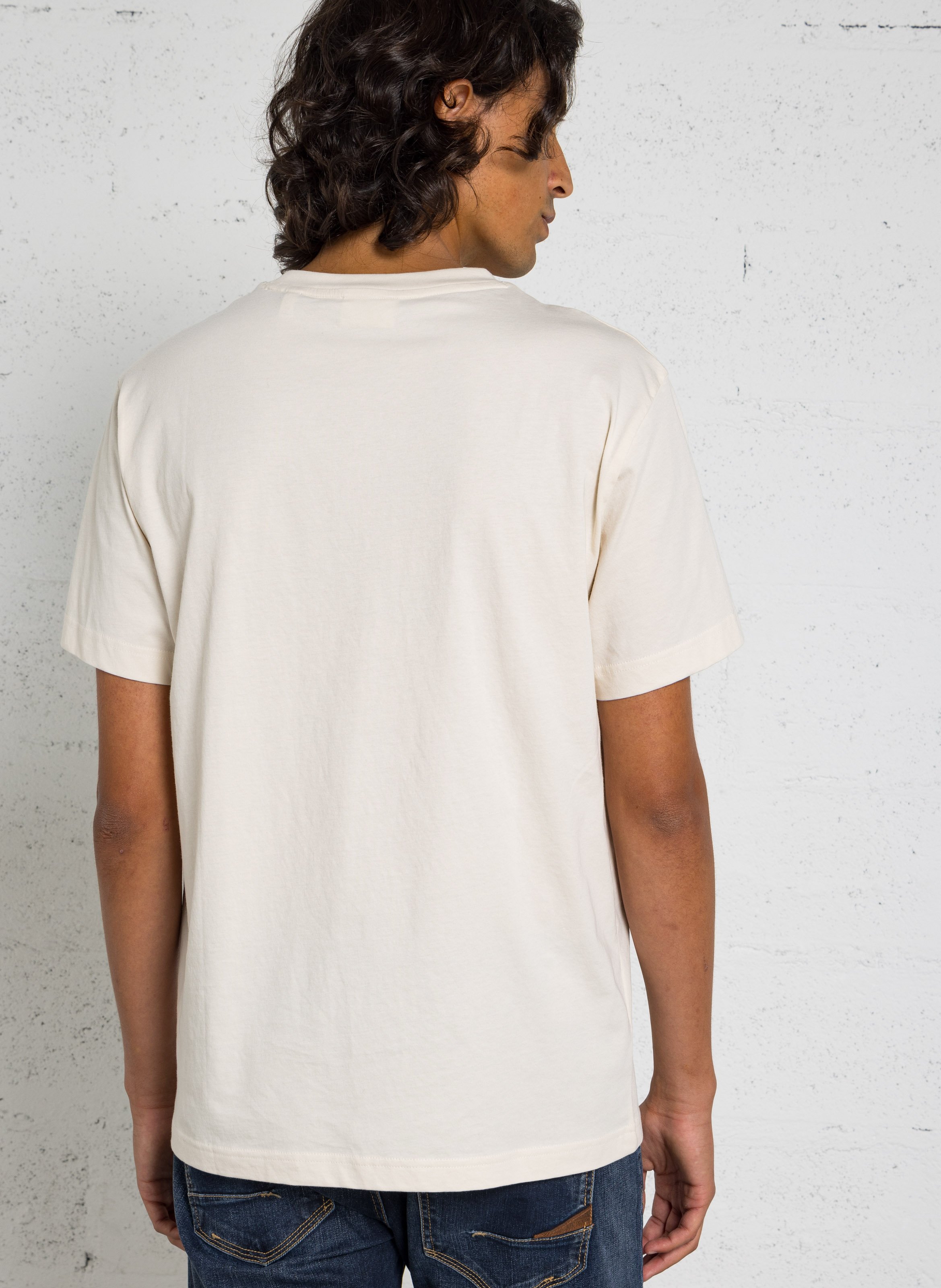 Gerader Rundhalsausschnitt T-Shirt aus bedruckter Mischbaumwolle GANT Beige