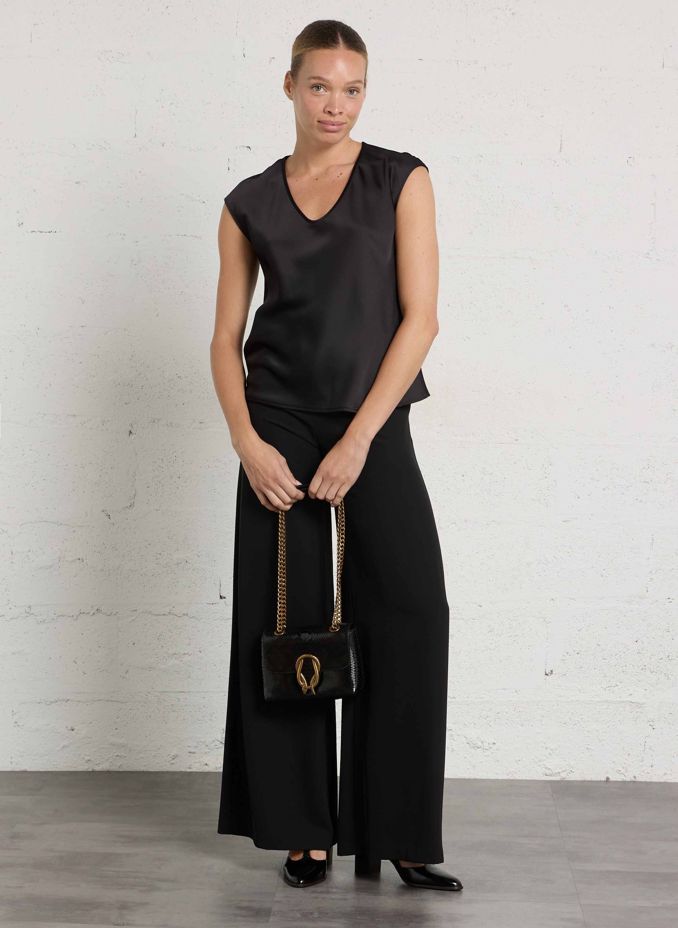 Sac bandoulière en cuir MAISON 123 Noir