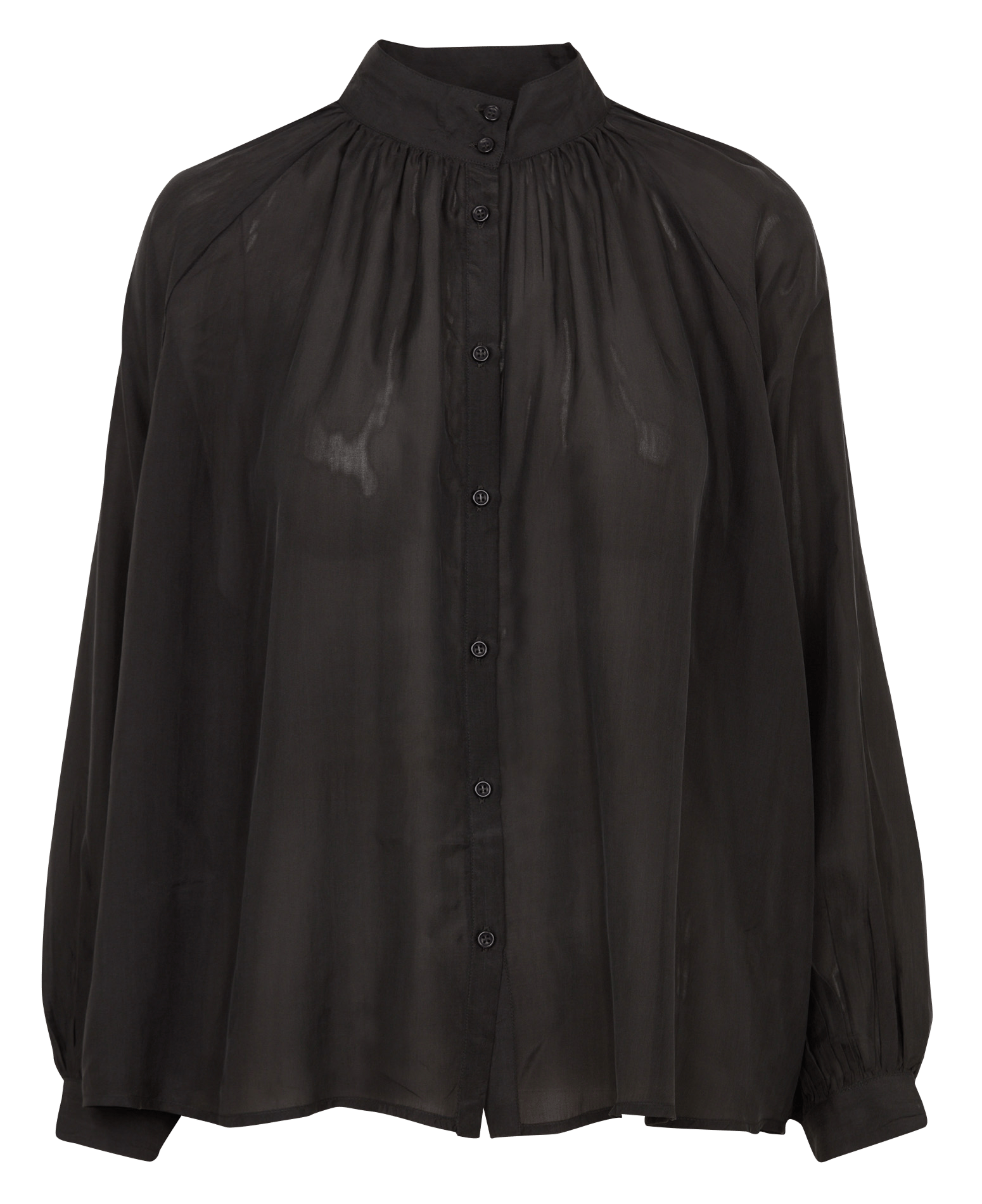 Katoenen blouse met opstaande kraag BELLEPIECE Grijs