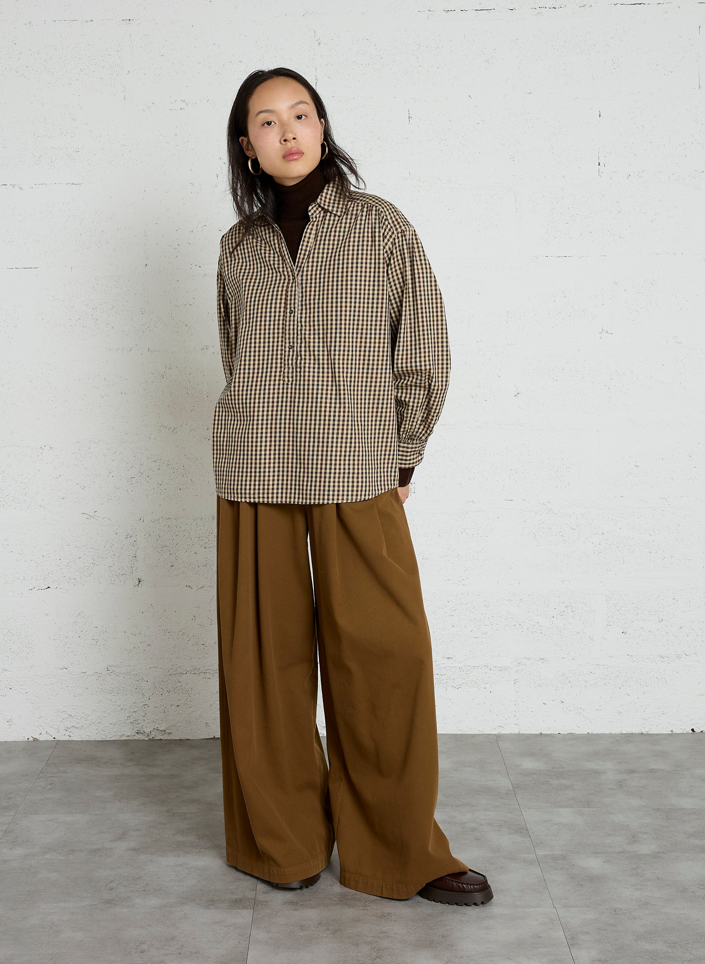 Checked cotton shirt DIEGA Khaki