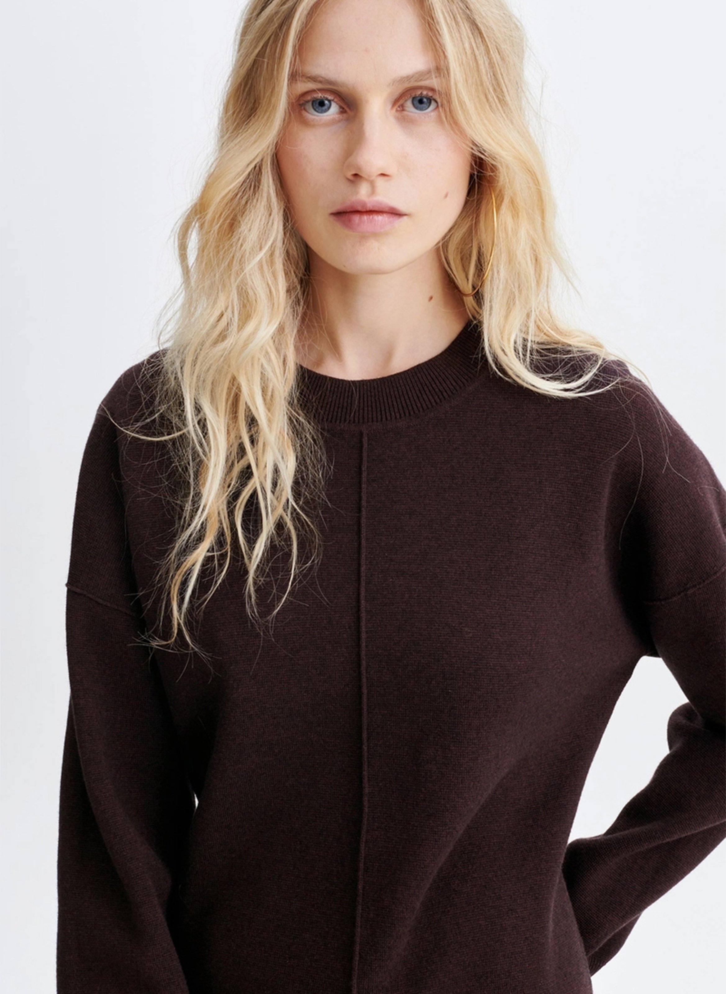 Short wool-blend sweater dress | Brown VANESSA BRUNO Women