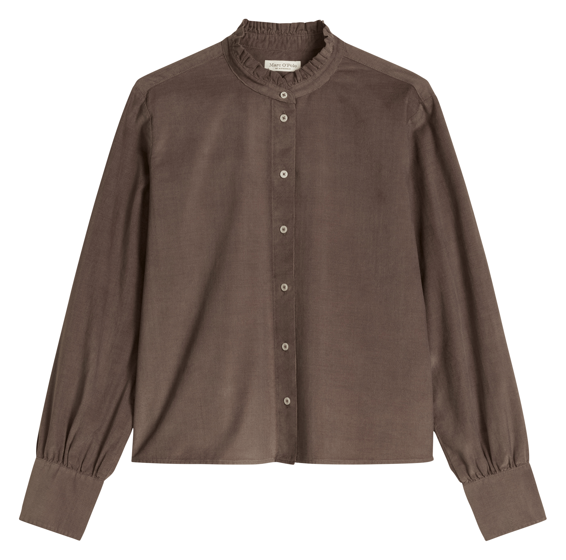 Straight-cut cotton-blend blouse MARC O'POLO Beige
