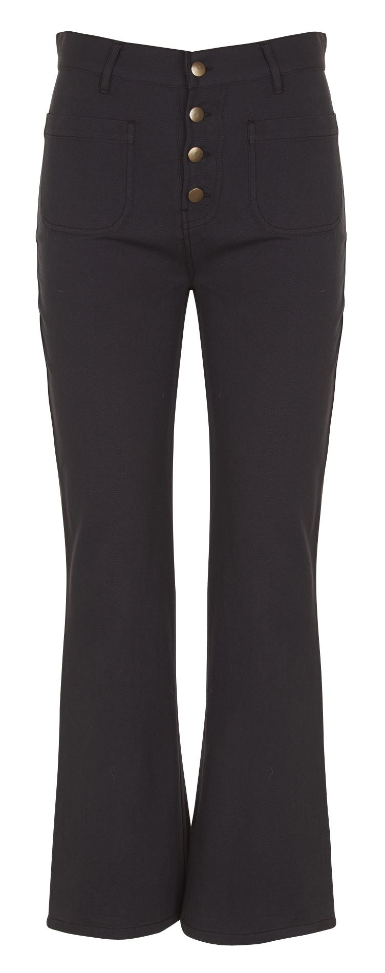 7/8 high-waisted cotton trousers  SWILDENS Black