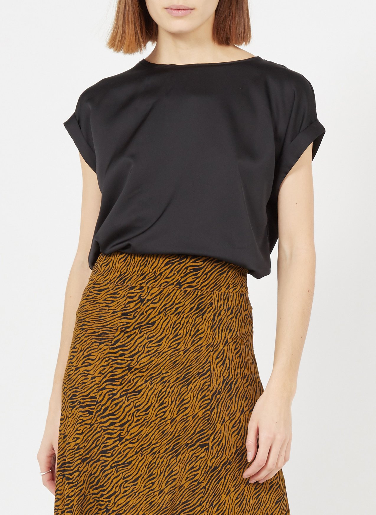 Fluid round-neck recycled polyester top VILA