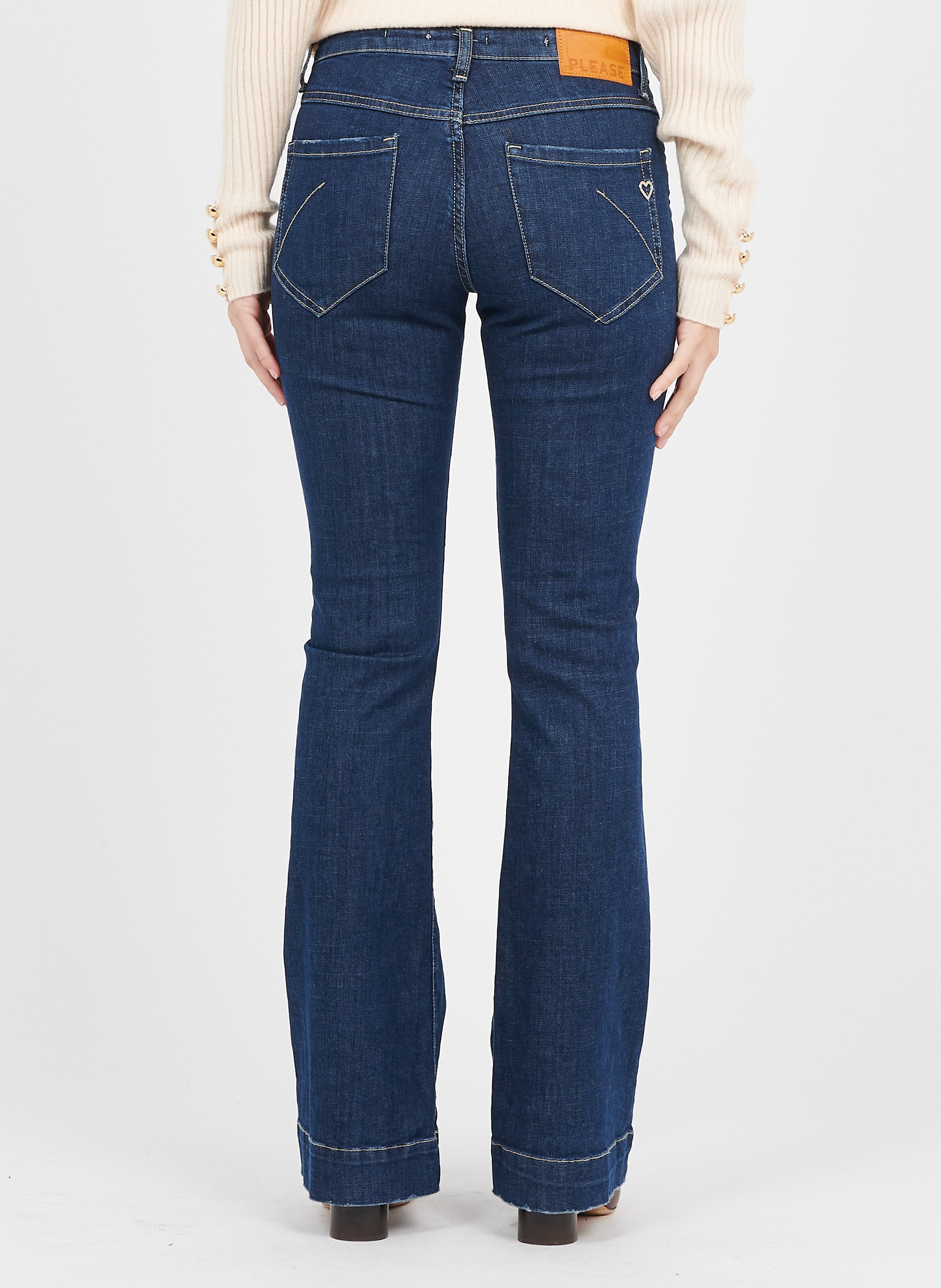 Bootcut cotton jeans PLEASE Blue