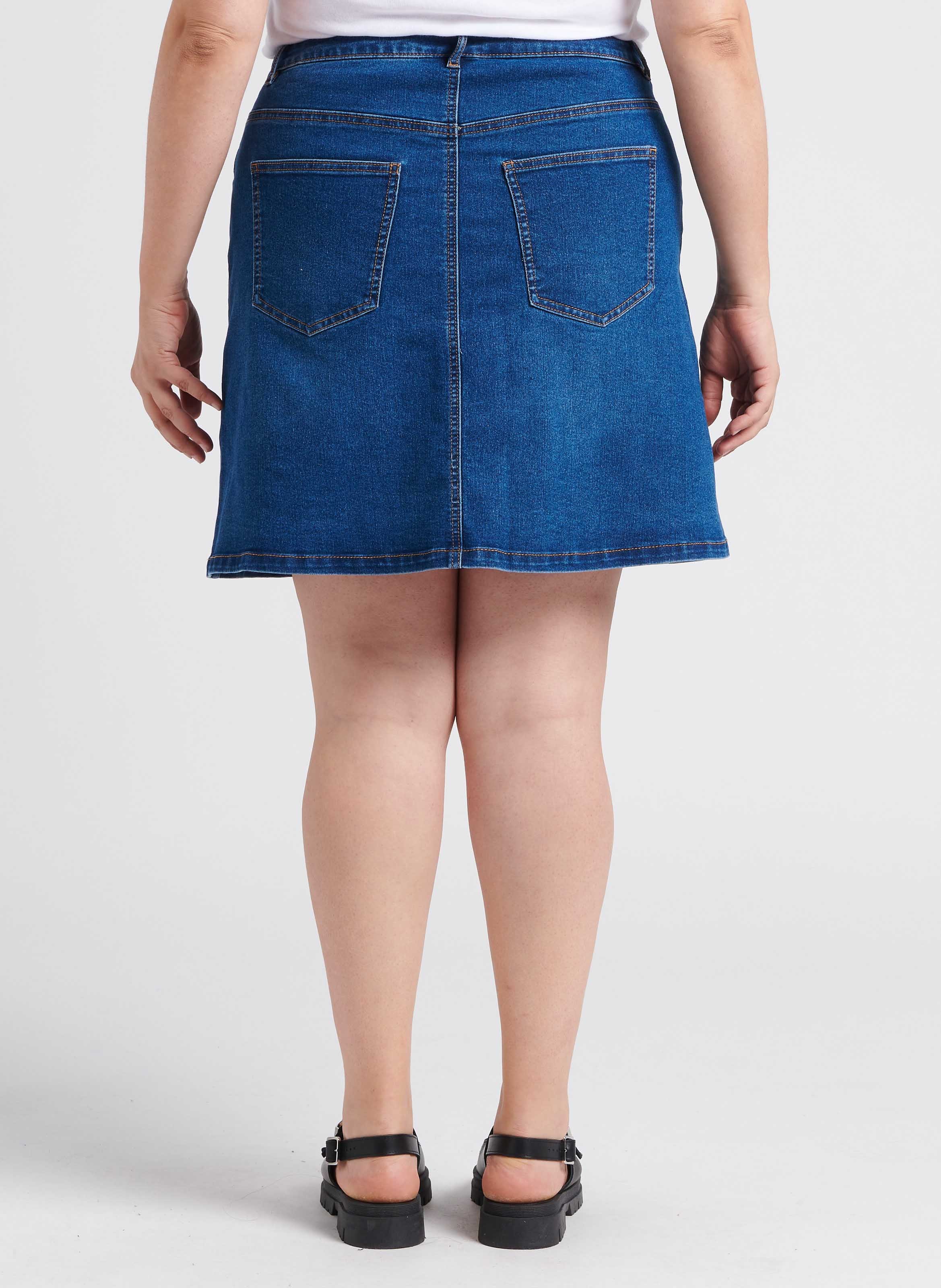 Jupe courte denim en coton mélangé  VERO MODA CURVE Jean Délavé