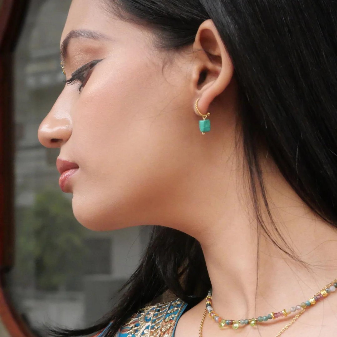 Malachite earrings GINANDGER Green