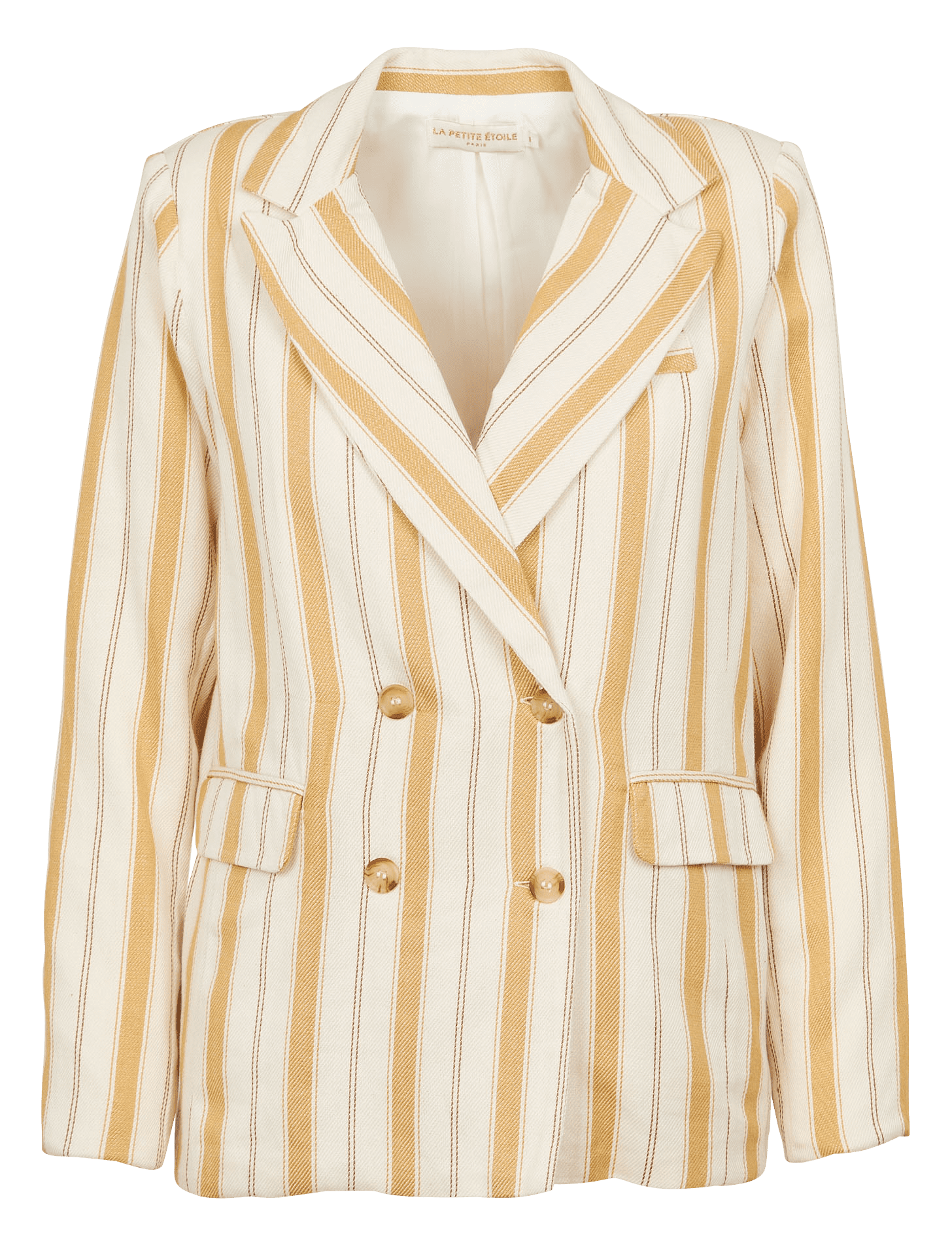 Blazer droit rayé à col tailleur en coton LA PETITE ETOILE Rayé