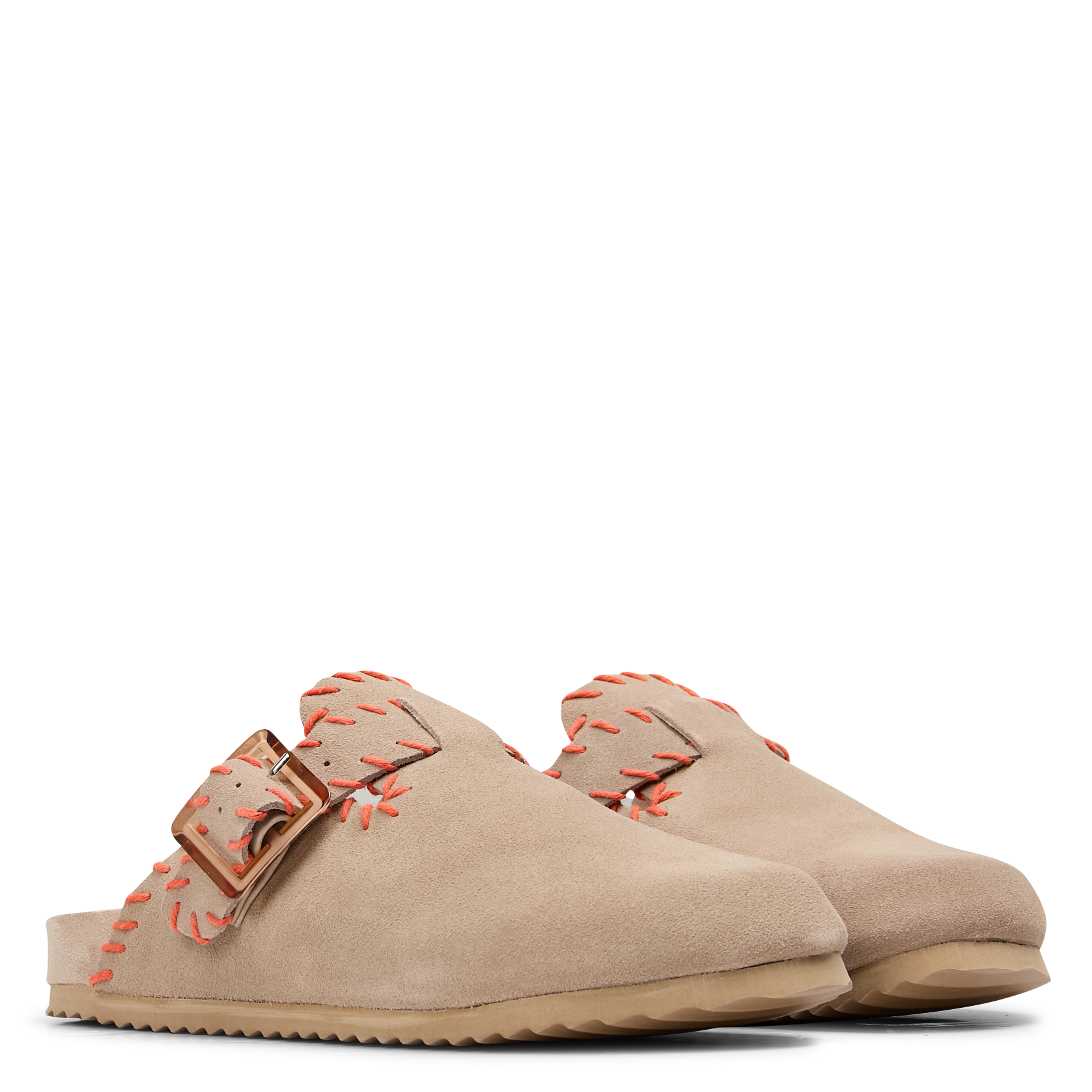Muil met stiksels in suède leer COLORS OF CALIFORNIA Beige