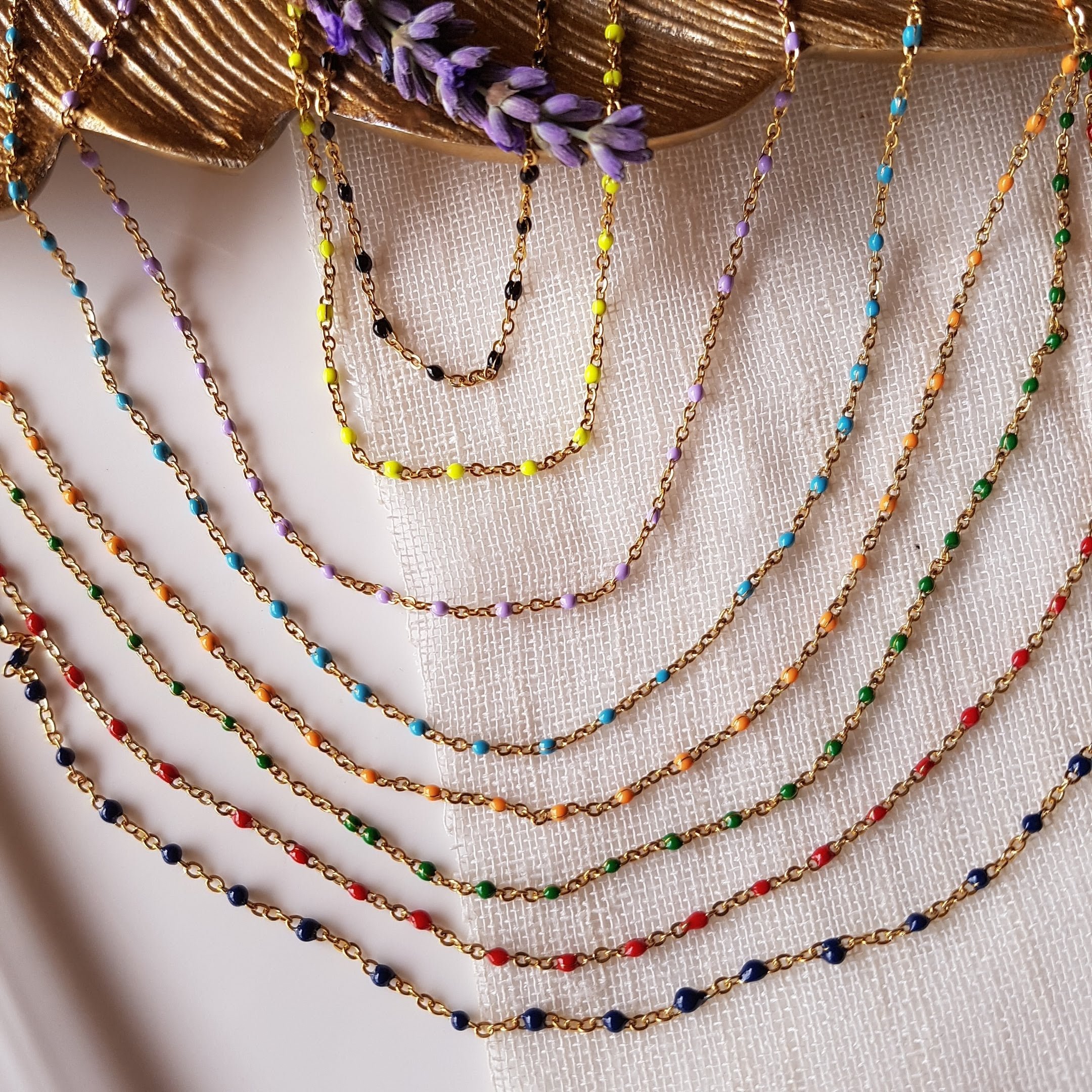 Chain necklace GINANDGER Blue