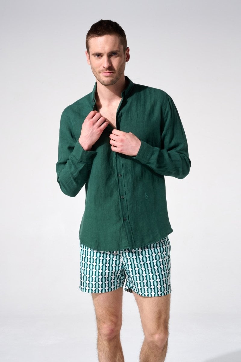 Printed swim shorts with elasticated waistband APNEE Green