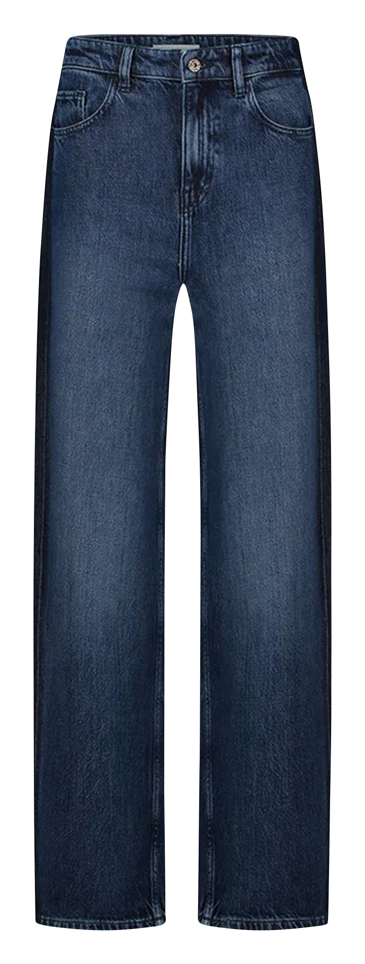 High-rise straight cotton-blend jeans BY BAR Blue