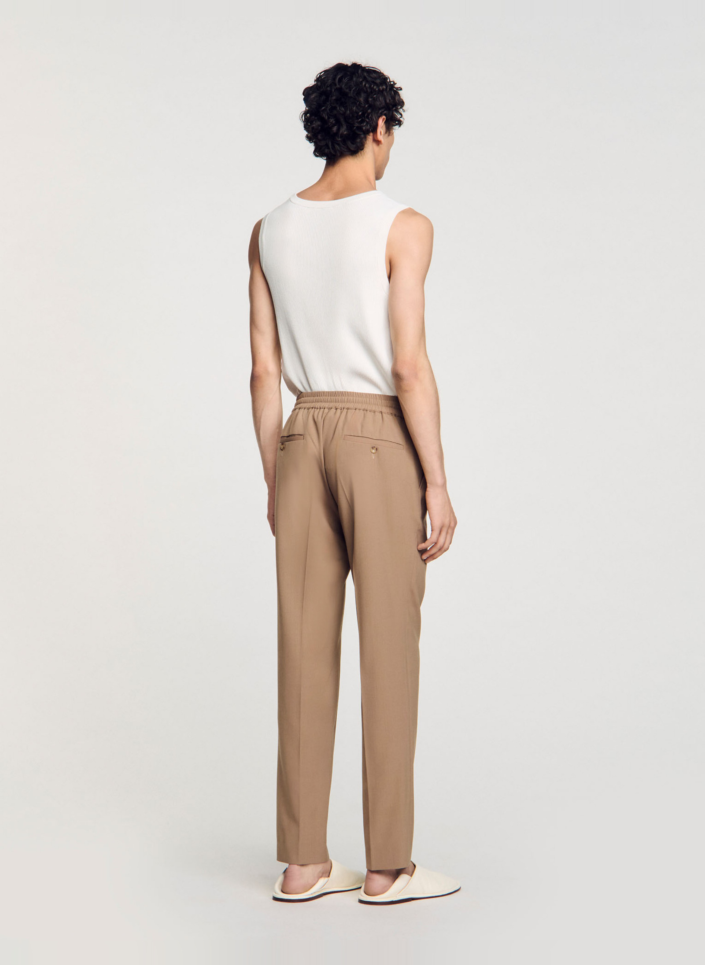 Rechte, elastische broek SANDRO Bruin