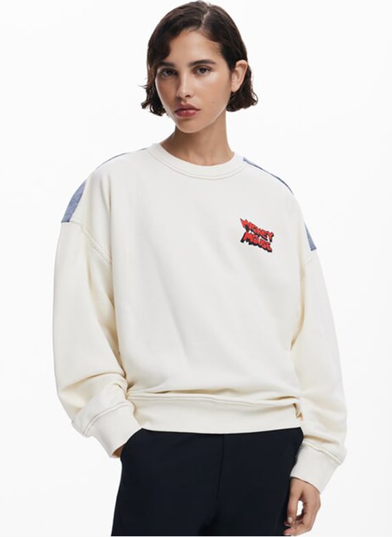 Desigual Damen Sweatshirt - Slim Fit Mit Blumenmuster