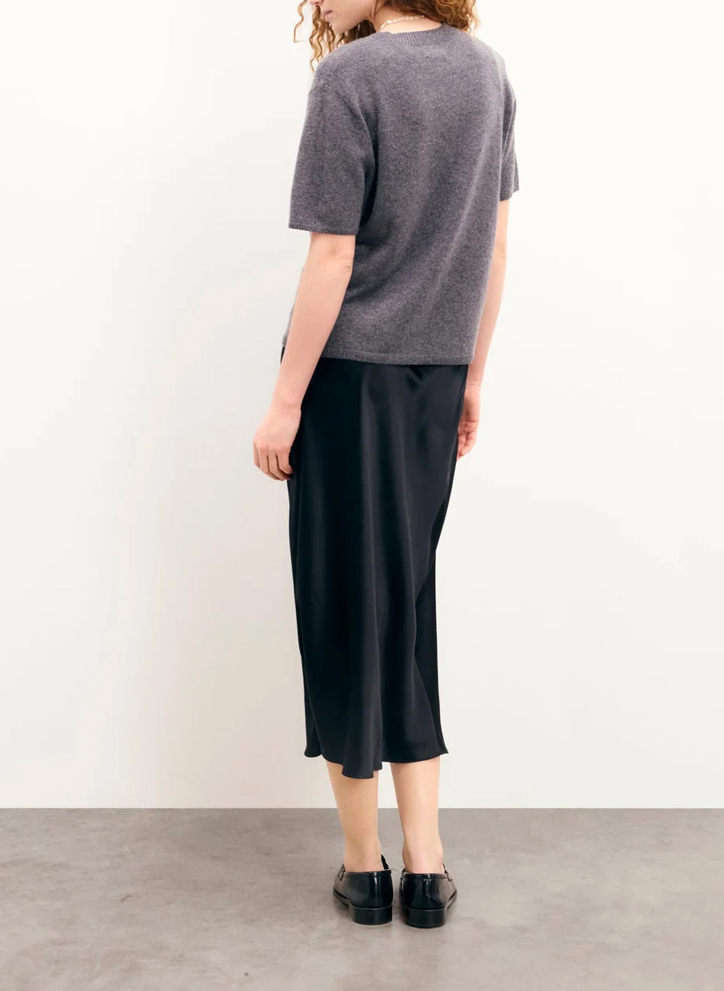 Trui van kasjmier met korte mouwen FROM FUTURE Grijs