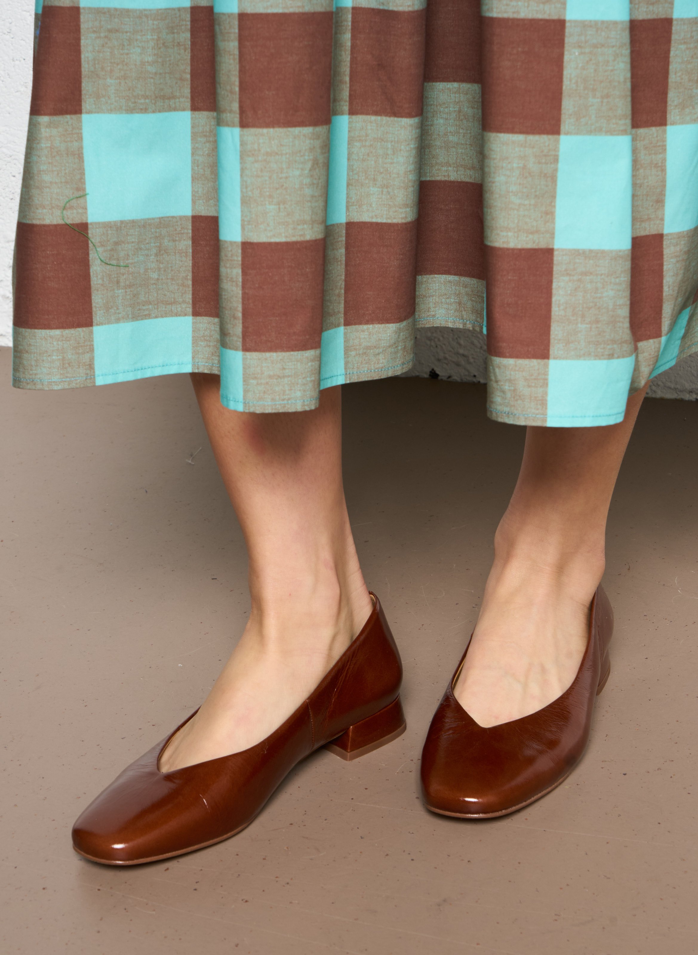 Ballerina's met ronde neus van lakleer BOCAGE Bruin