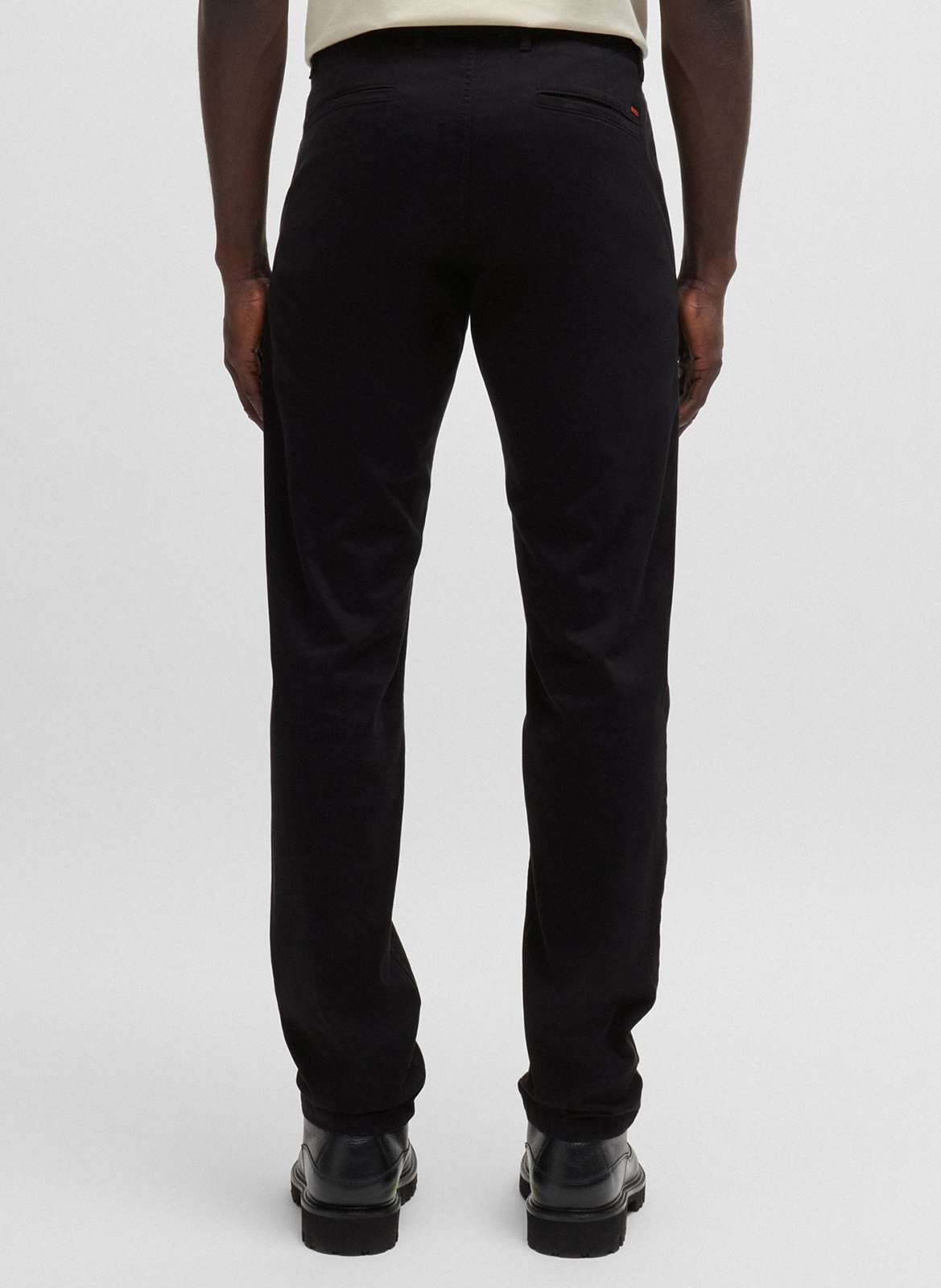Stretch cotton chinos Black