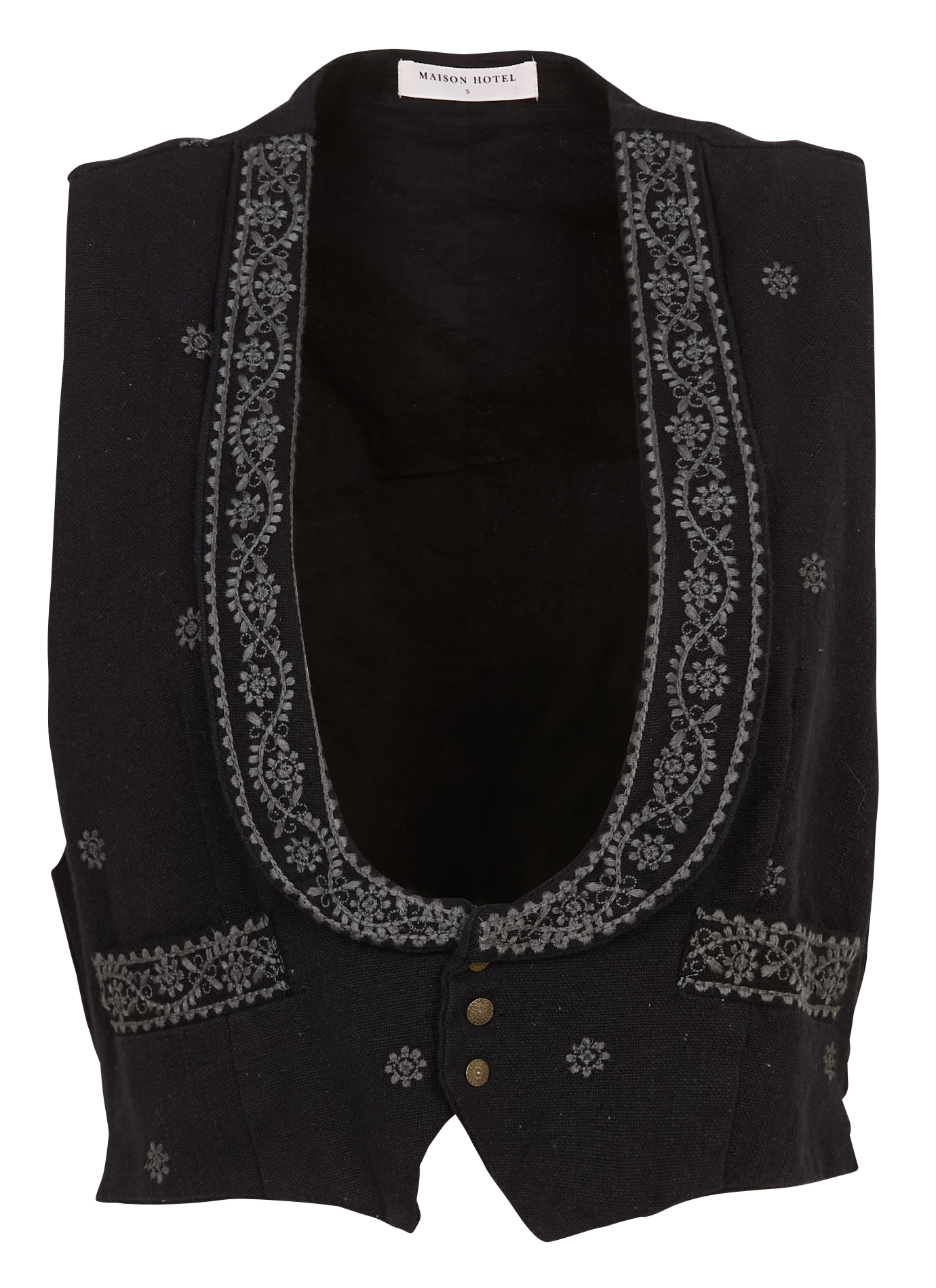 Veste décolleté plongeant en coton Noir