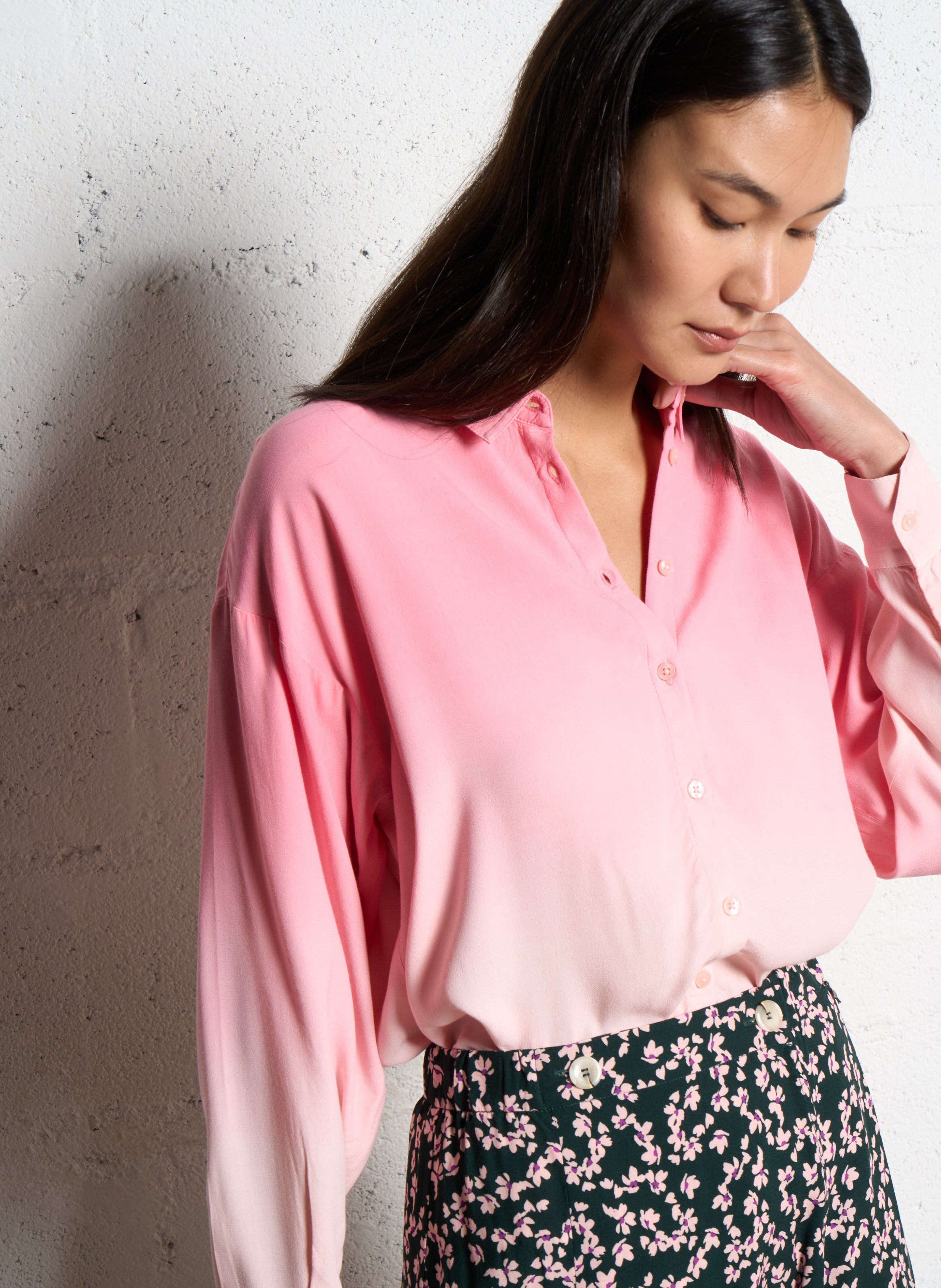 Chemise droite fluide dégradée  ONE STEP Rose