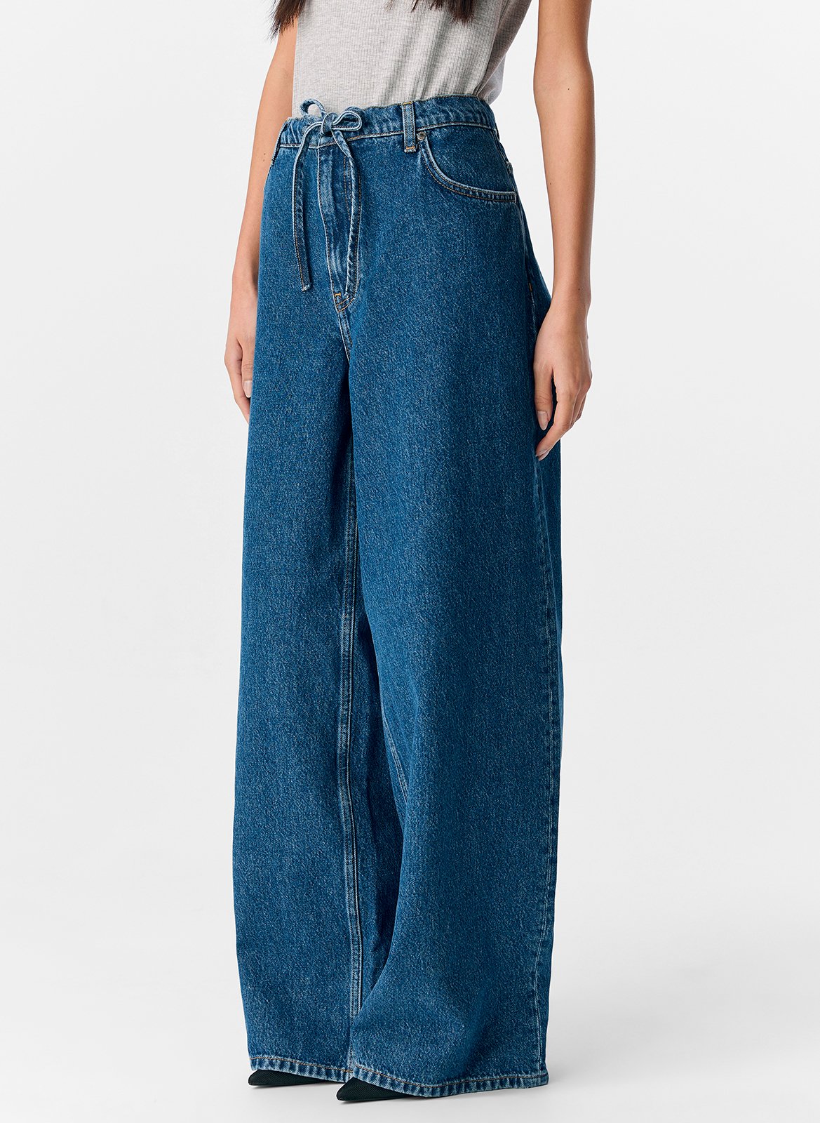 High-rise wide-leg jeans OBJECT Blue
