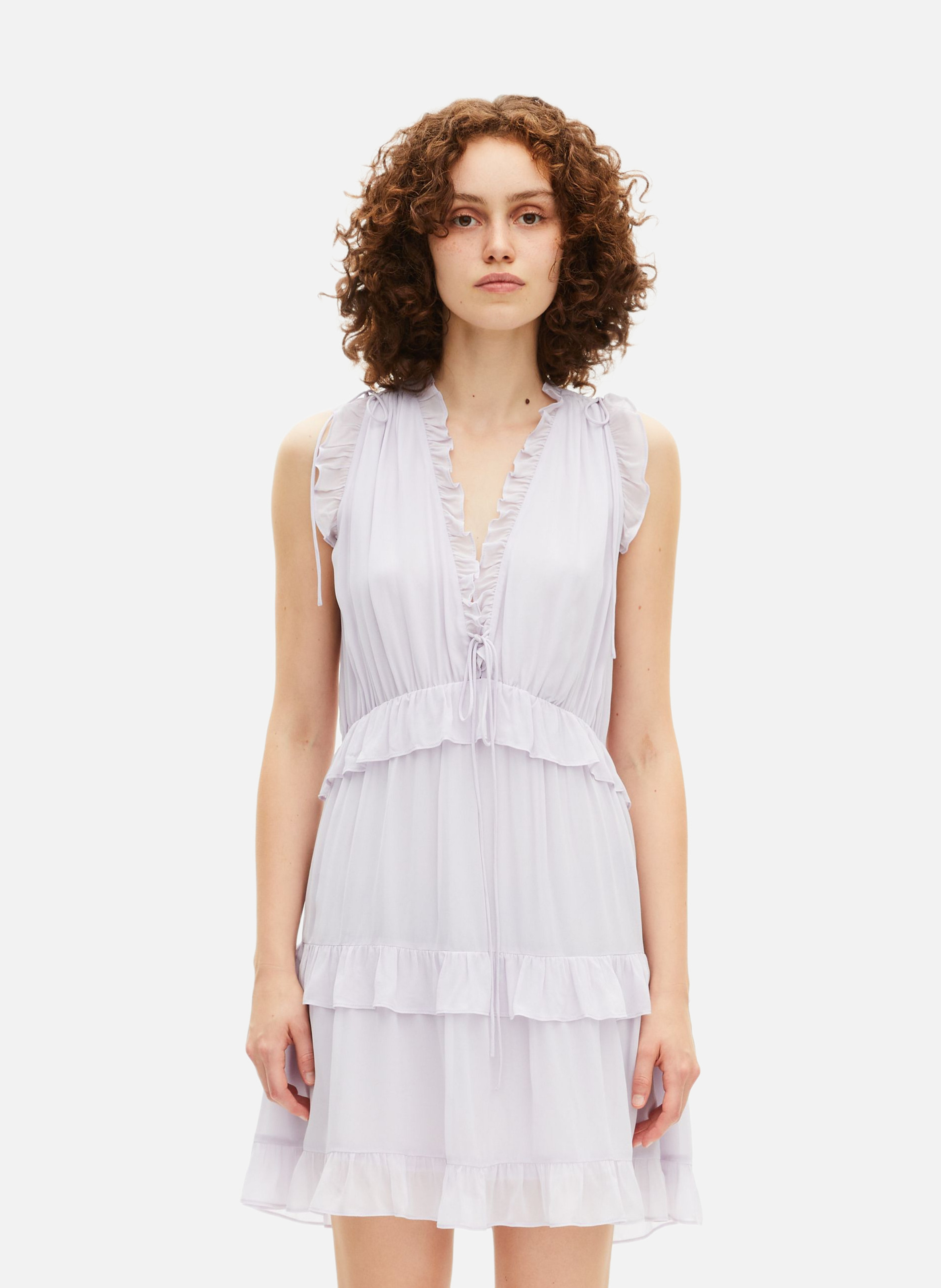 Short dress with ruffles THE KOOPLES Purple