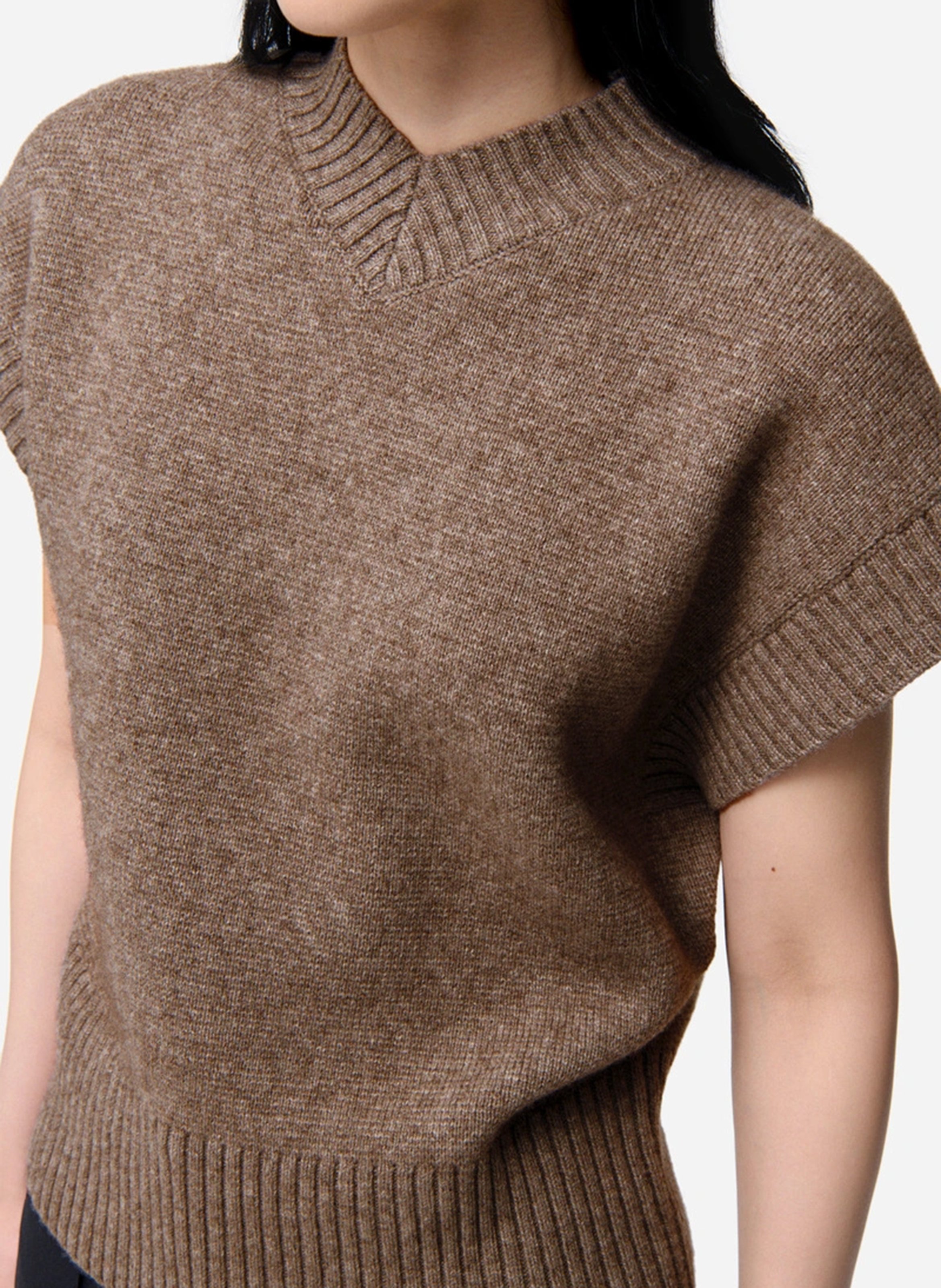 Pull col V en laine  VANESSA BRUNO Gris