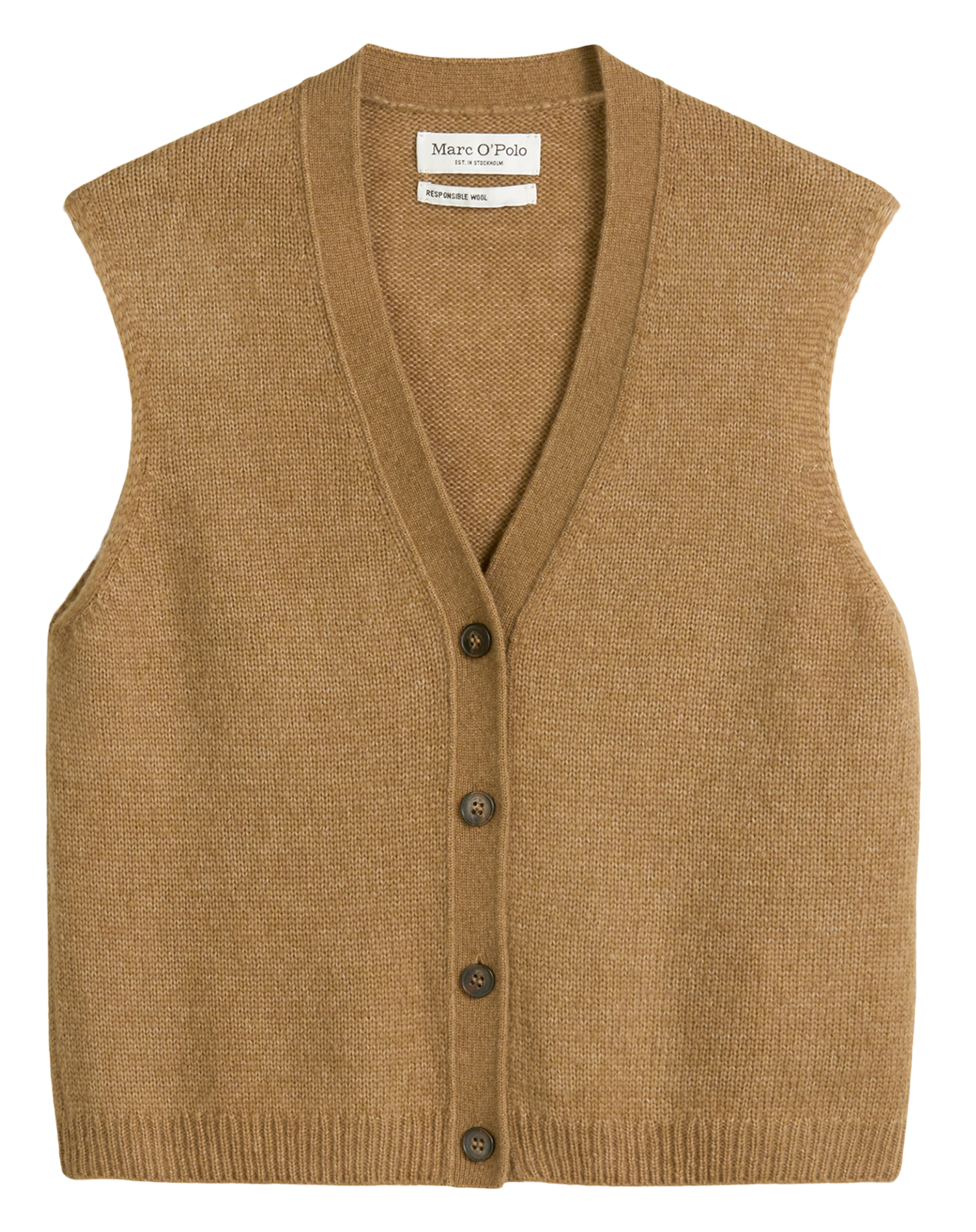 Chaleco sin mangas de lana mezclada uni MARC O'POLO Beige