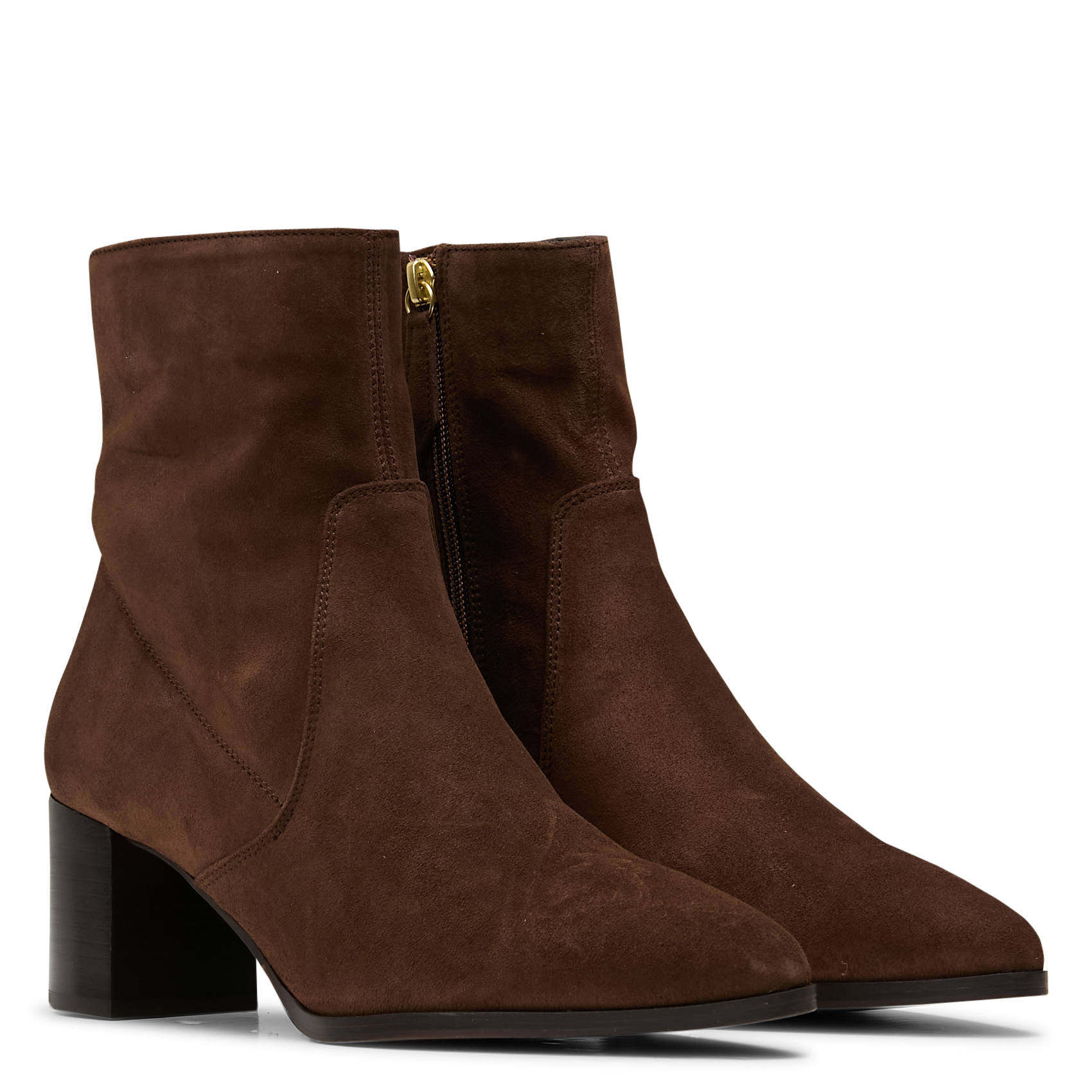 Bottines à talons en cuir RIVECOUR Marron