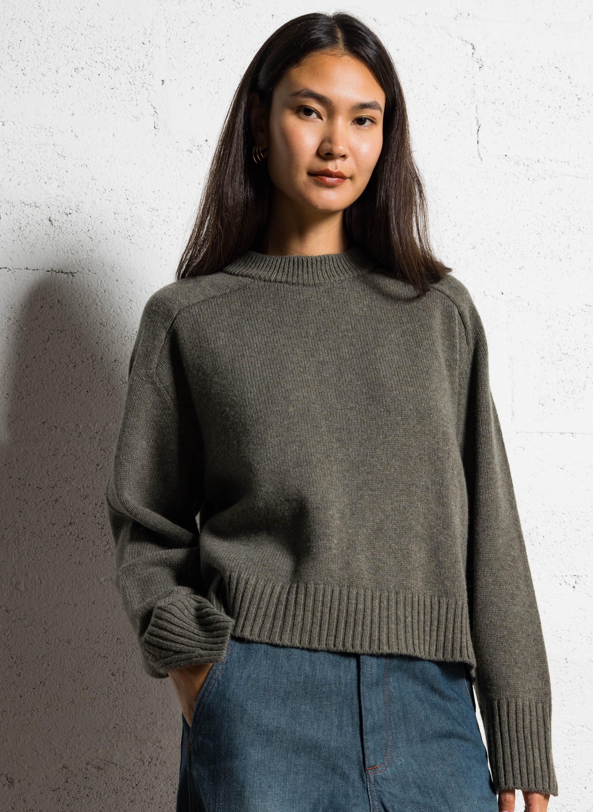 Abidjan wool round-neck sweater SOEUR Grey