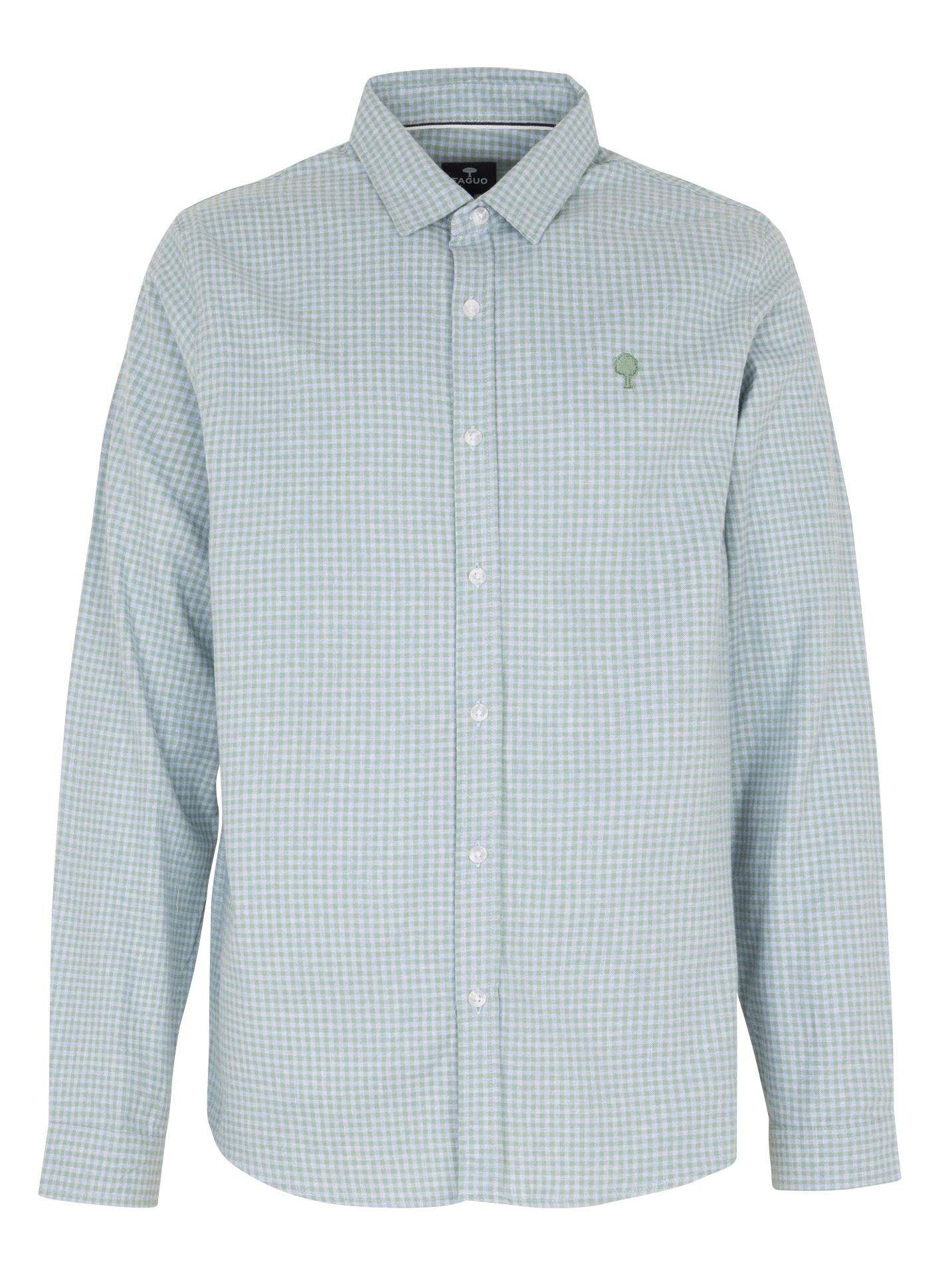 Chemise droite col classique à carreaux en coton FAGUO Vert