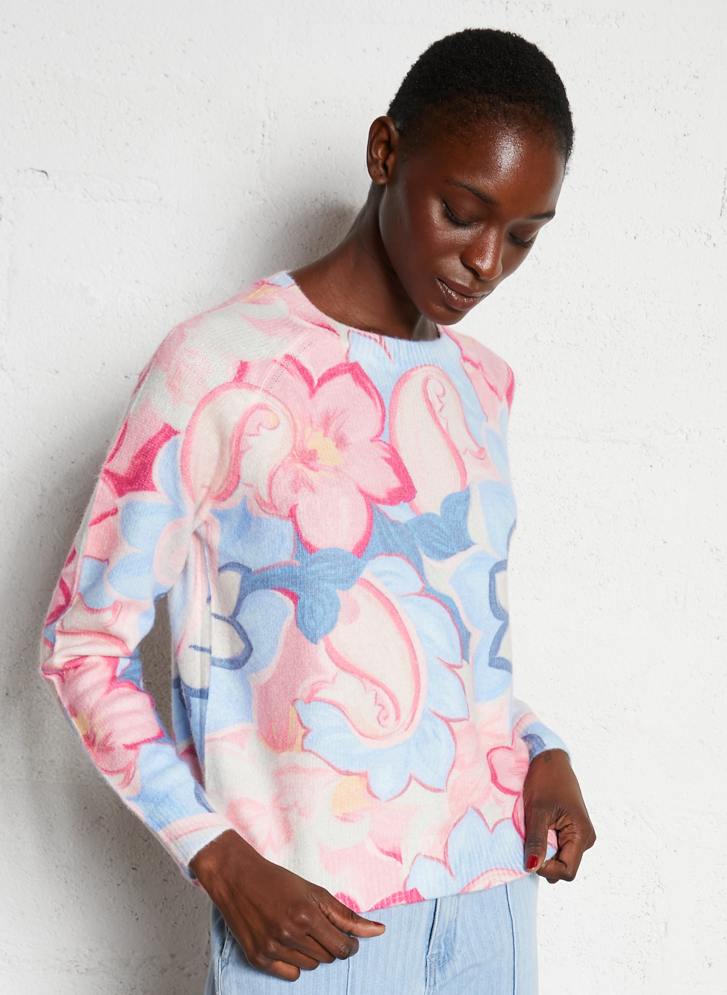 Straight-cut round-neck sweater LA PETITE ETOILE Pink