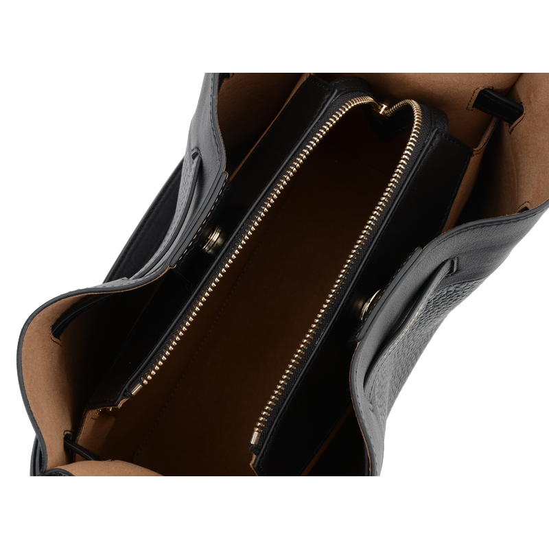 Shoulder bag - cowhide leather POURCHET Black