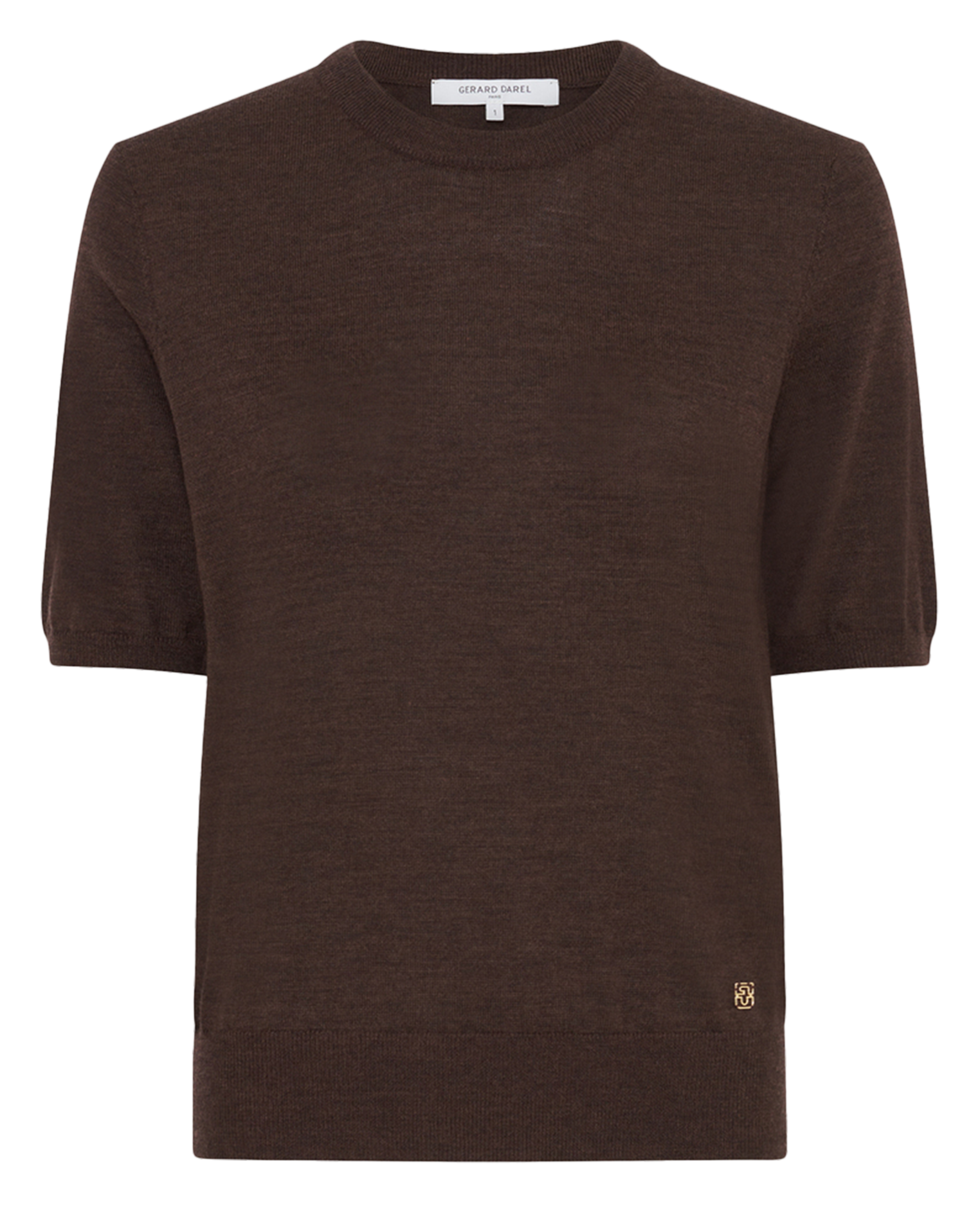 Pull col rond en laine  GERARD DAREL Marron